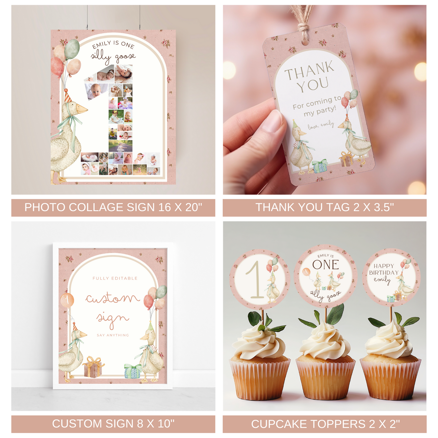 One Silly Goose Birthday Bundle Vintage Floral