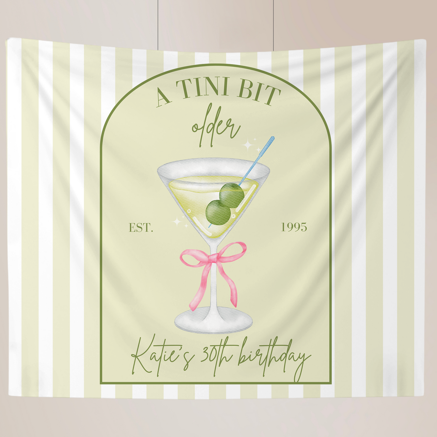 Tini Bit Older Birthday Banner Dirty Martini Party Backdrop Dirty 30 Decorations Dirty Thirty Personalized Party Decor Coquette Martini