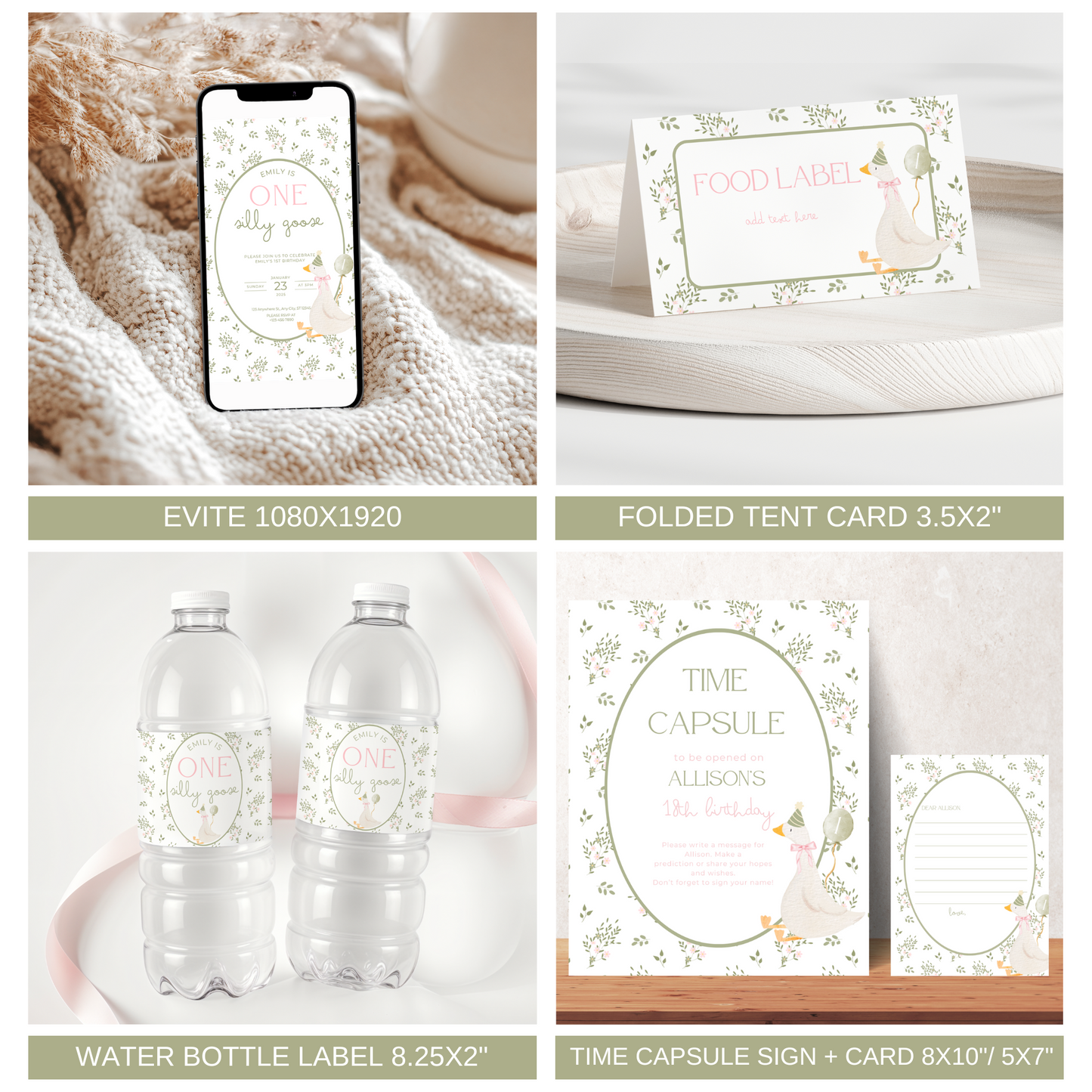 Floral One Silly Goose Birthday Bundle