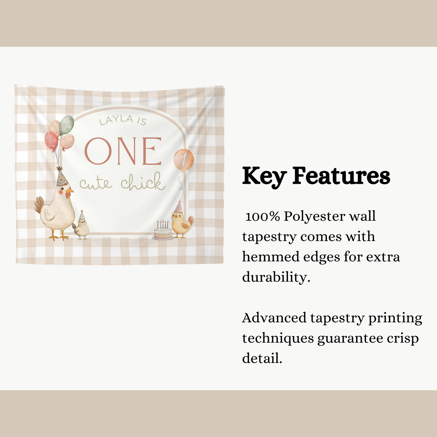 One Cute Chick Birthday Personalized Banner