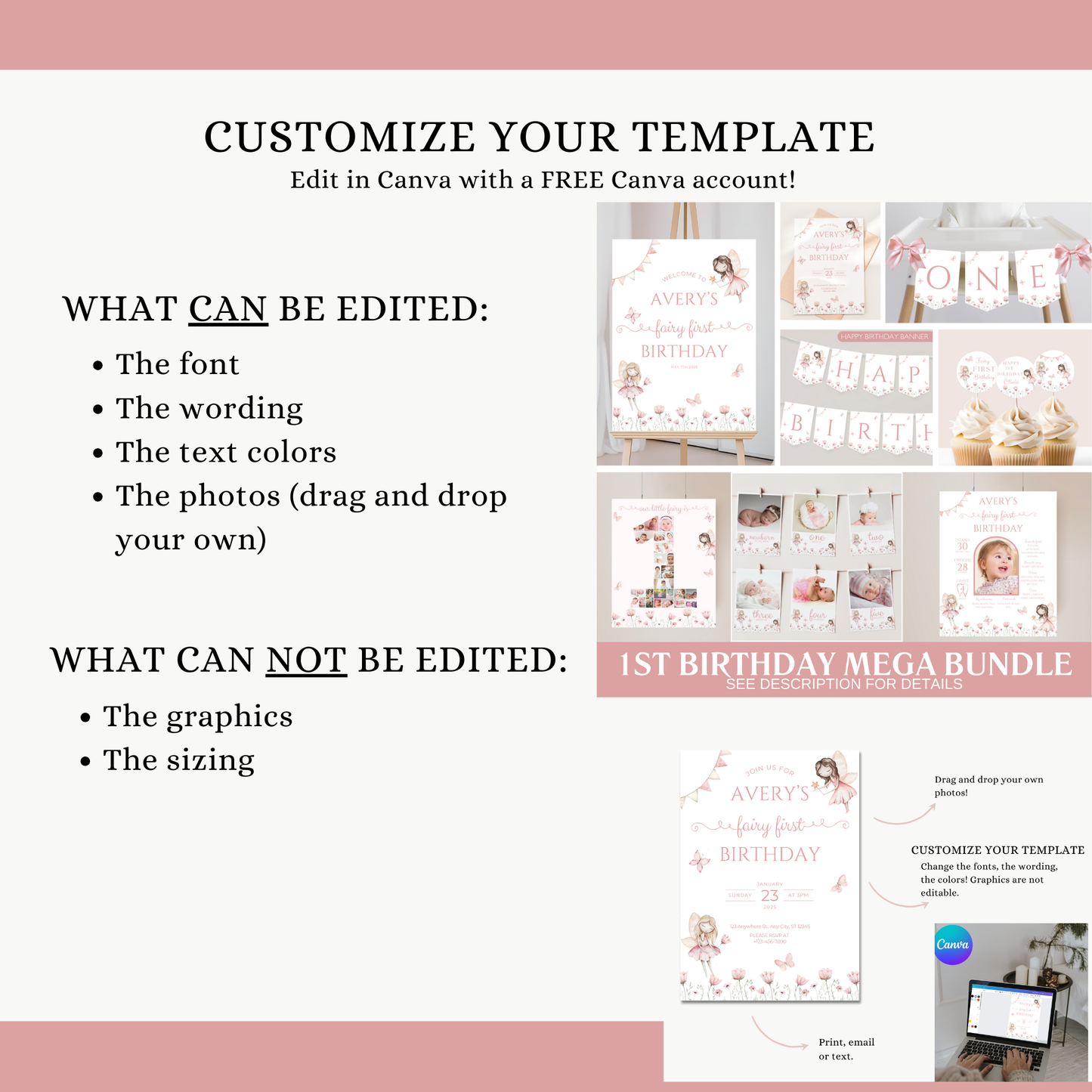 Fairy 1st Birthday Bundle