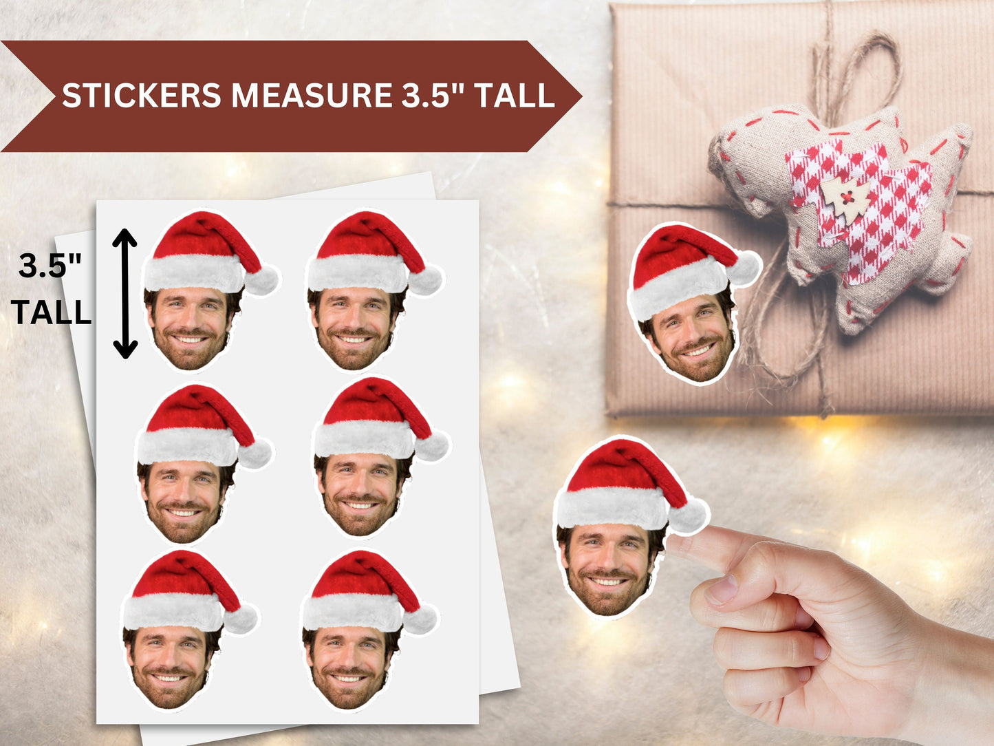 Christmas Present Face Stickers, Present Stickers, Christmas Gift Personalization, Face Sticker, Gift Face Sticker, gift name tag stickers