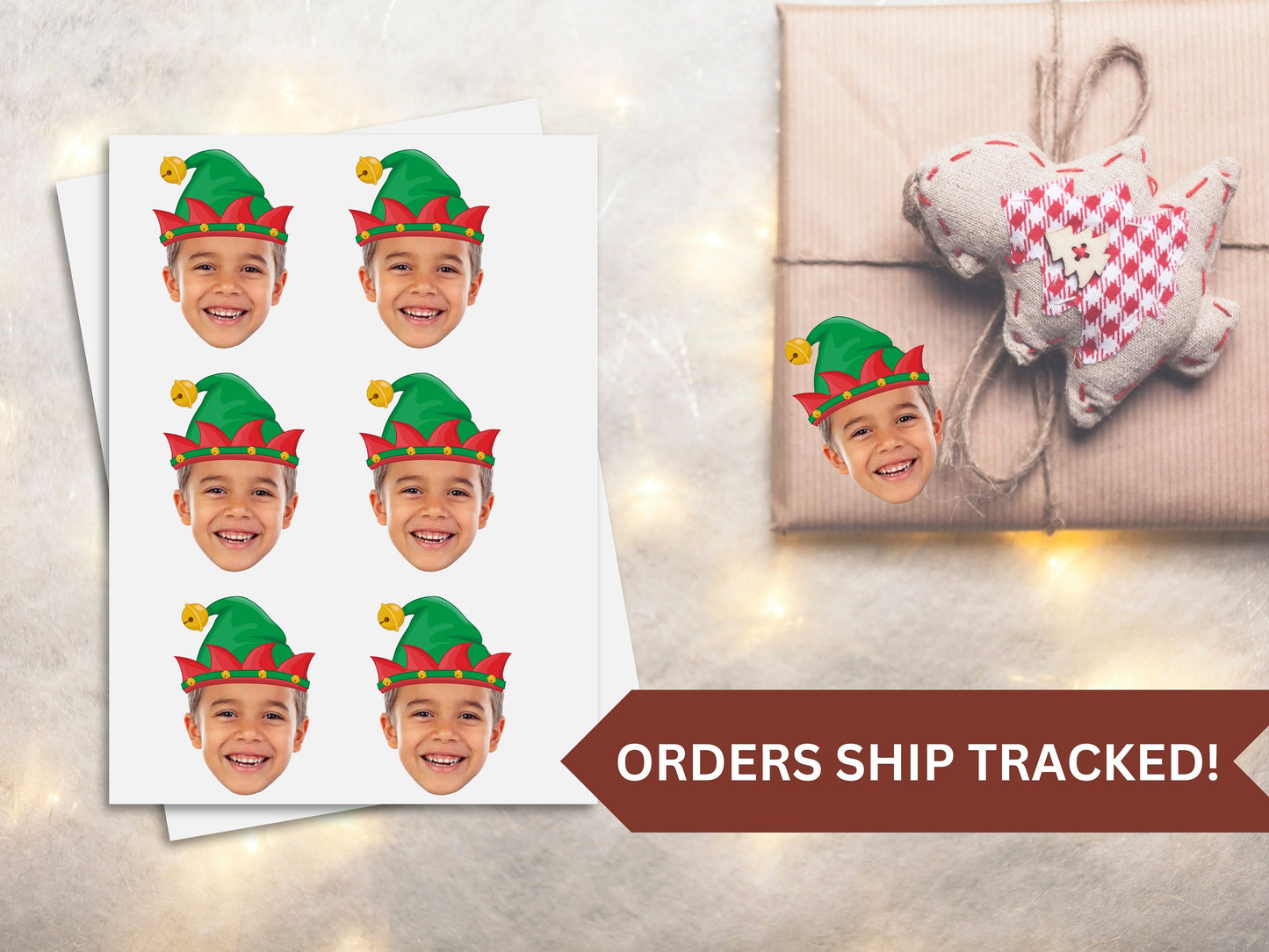 Christmas Present Face Stickers, Present Stickers, Christmas Gift Personalization, Face Sticker, Gift Face Sticker, gift name tag stickers