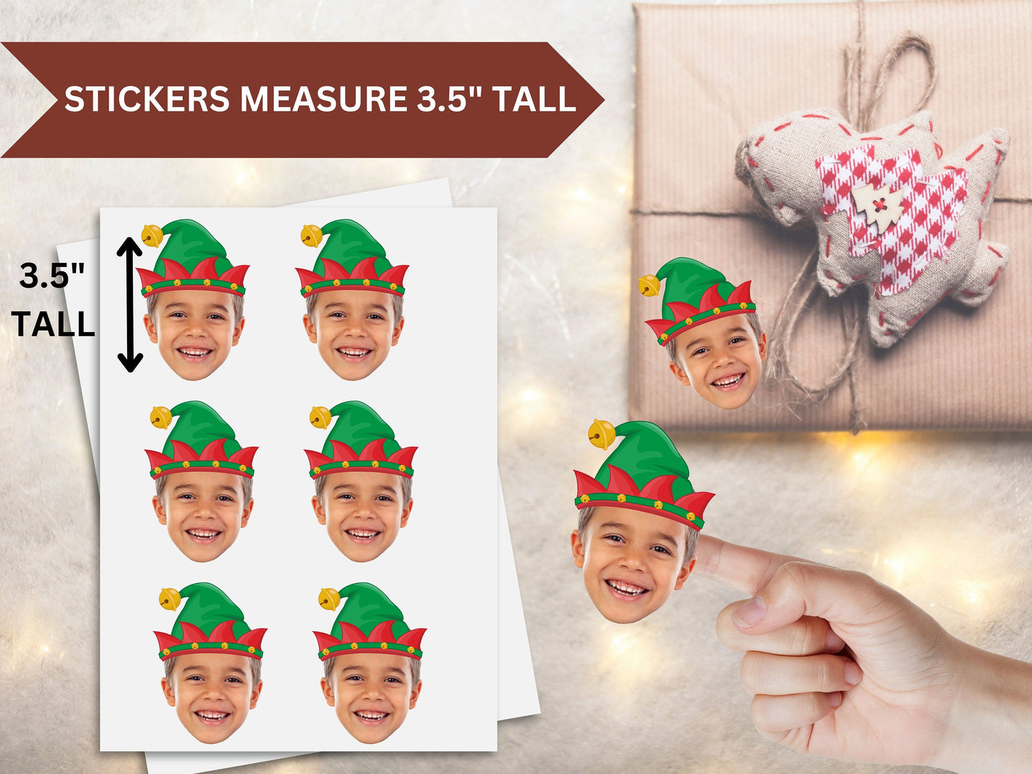 Christmas Present Face Stickers, Present Stickers, Christmas Gift Personalization, Face Sticker, Gift Face Sticker, gift name tag stickers