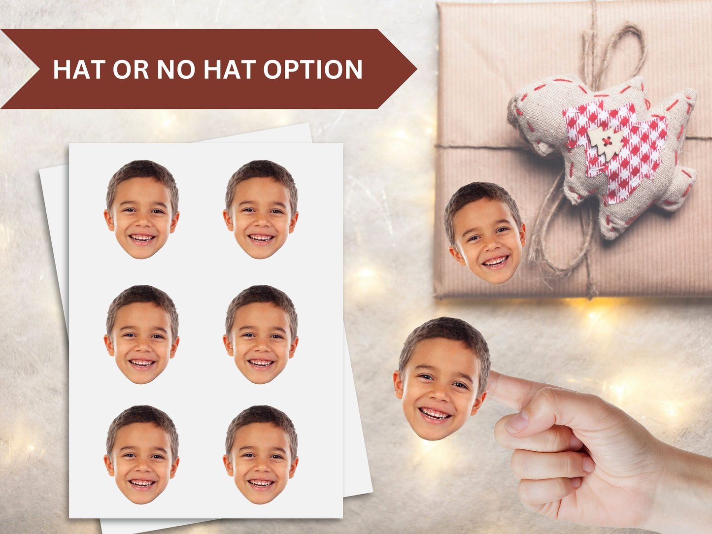Christmas Present Face Stickers, Present Stickers, Christmas Gift Personalization, Face Sticker, Gift Face Sticker, gift name tag stickers