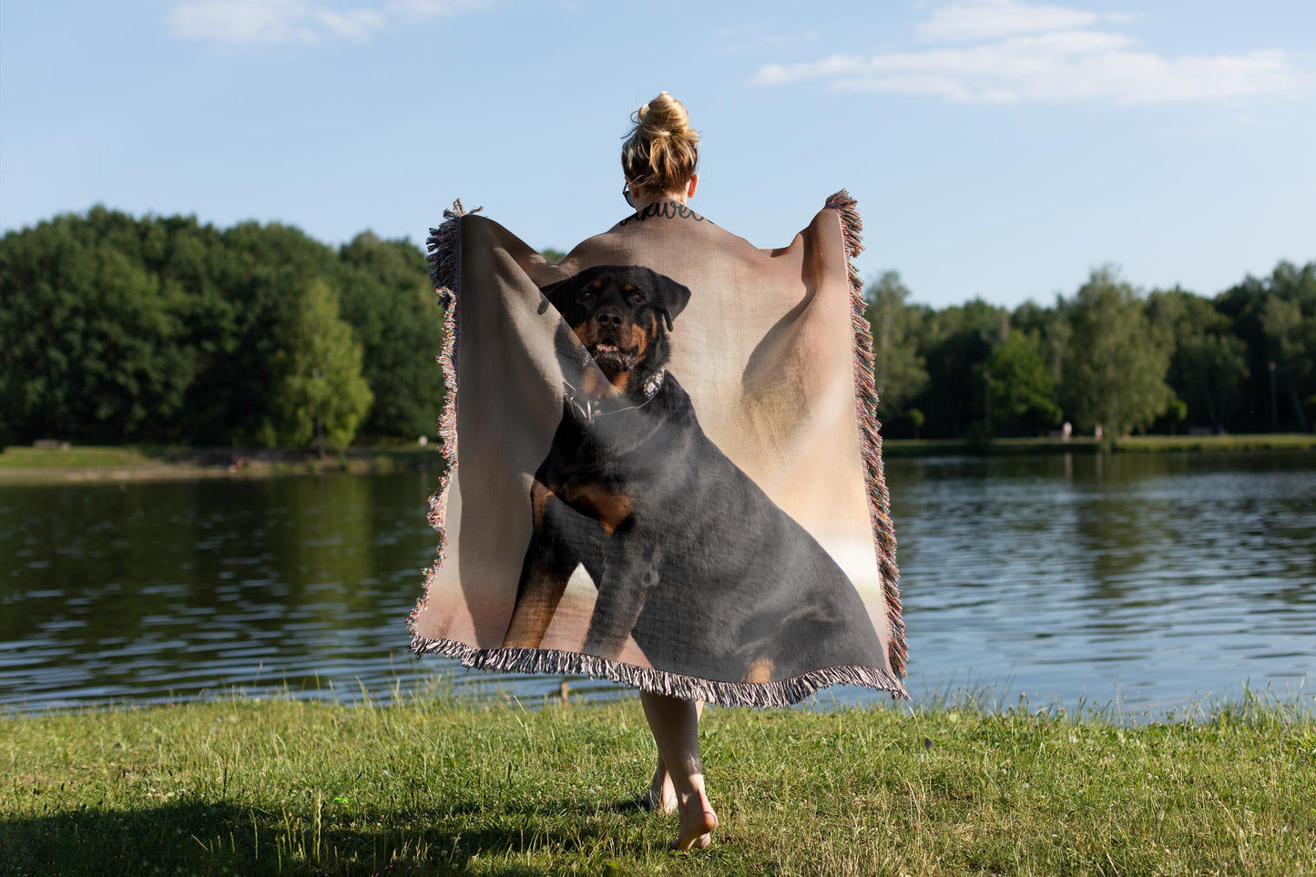 Personalized Dog Photo Blanket Custom Pet Photo Picture Blanket Pet Name Memorial Dog Loss tapestry woven cotton throw Gift for dog lover