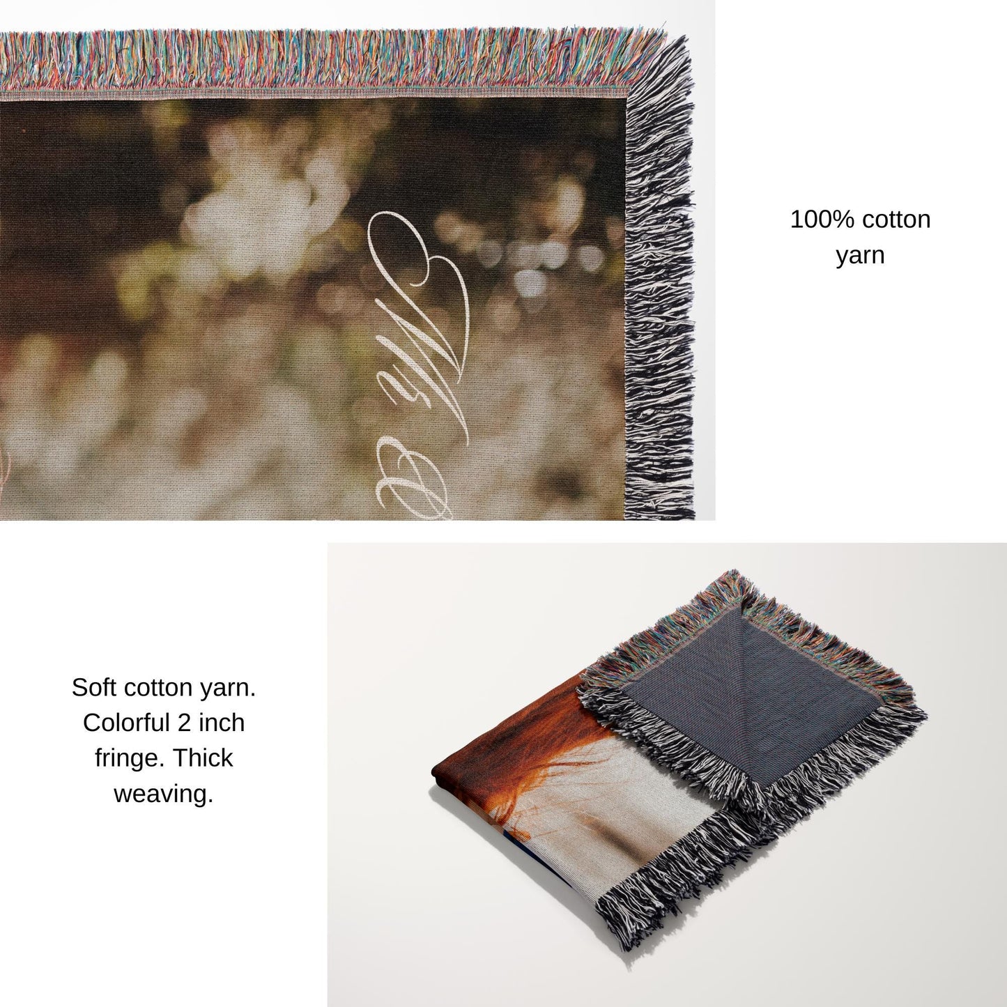 Personalized Photo Custom Tapestry Woven Cotton Throw Wedding Anniversary Blanket Custom Woven Throw Blanket Personalized Couples Gift