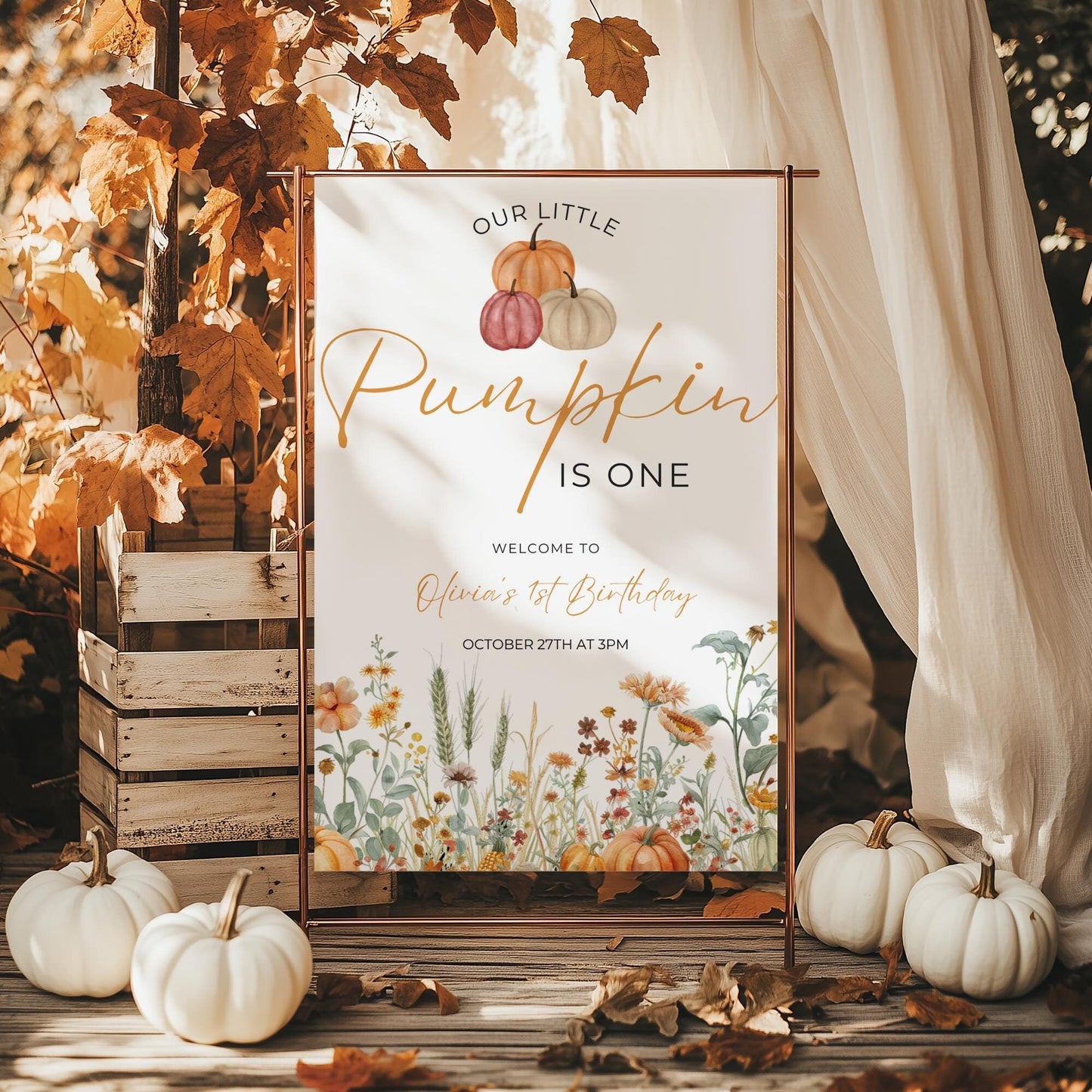Our Little Pumpkin Welcome Sign, Pumpkin 1st Birthday, Pumpkin Decor, Pumpkin Sign, Pumpkin One Editable Birthday Sign