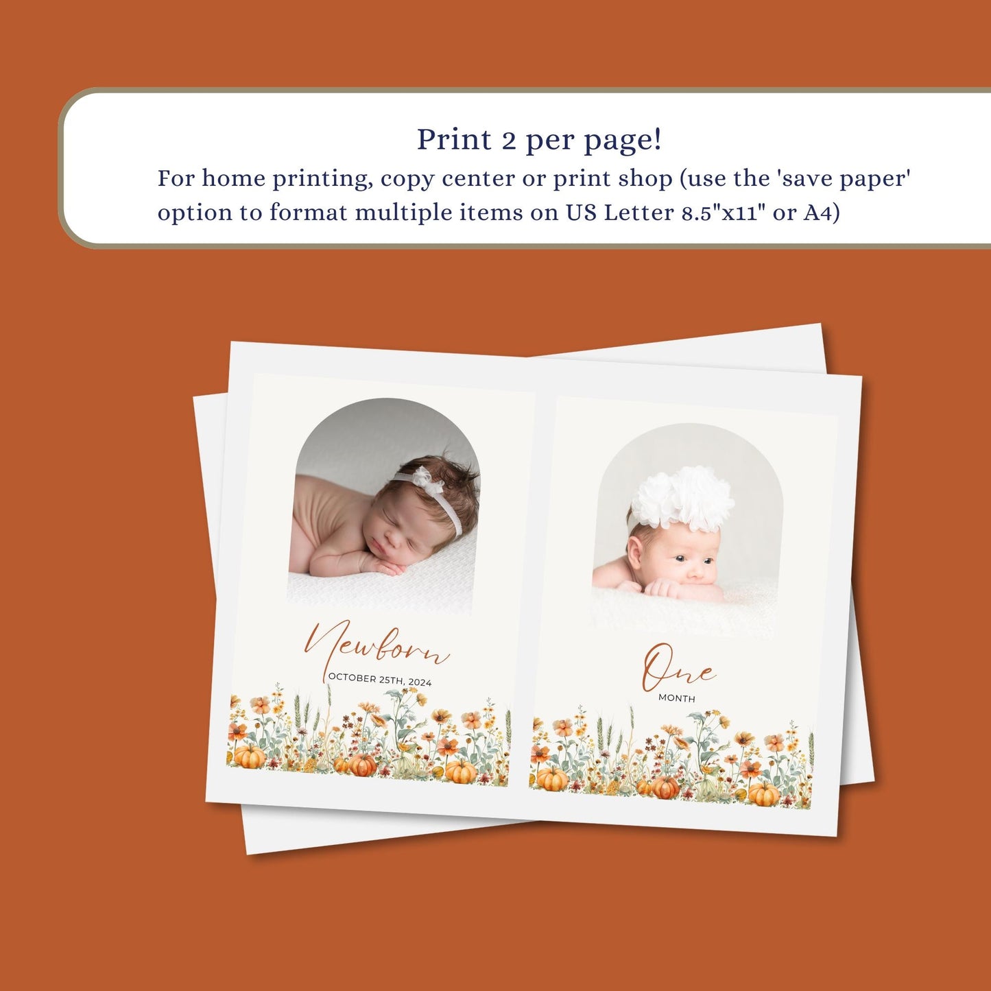 Pumpkin Birthday Photo Milestone Banner Little pumpkin First Party Theme Editable Template Fall Monthly Milestone Photo Collage Decor 1st