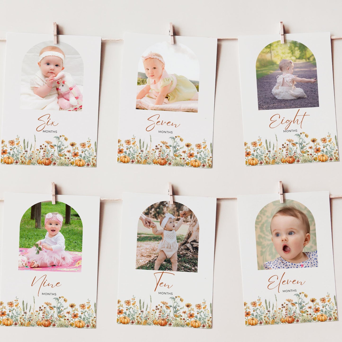 Pumpkin Birthday Photo Milestone Banner Little pumpkin First Party Theme Editable Template Fall Monthly Milestone Photo Collage Decor 1st
