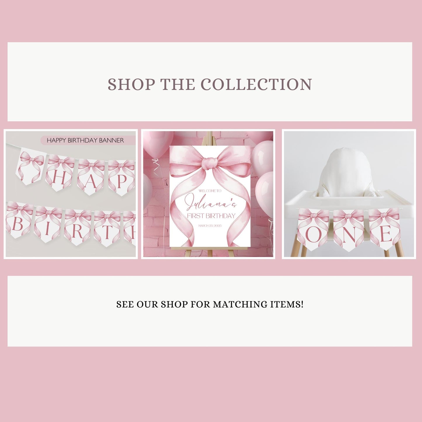 Pink Bow Birthday Thank you Card 1st Birthday Girls Just Wanna Be ONE First Birthday Invite Pink Bow Invitation Template Coquette Aesthetic
