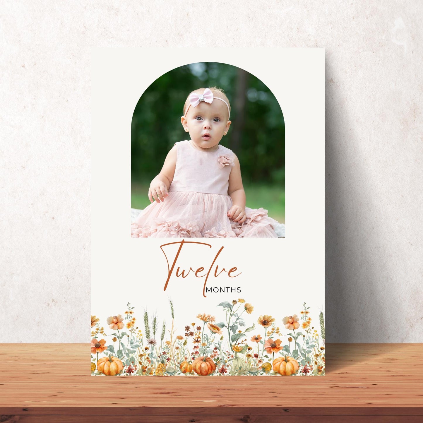 Pumpkin Birthday Photo Milestone Banner Little pumpkin First Party Theme Editable Template Fall Monthly Milestone Photo Collage Decor 1st