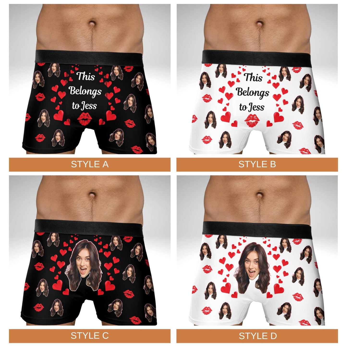 Personalized Boxers Custom Face Underwear Face Boxer Briefs Funny Underwear With Face Gifts for Husband Boyfriend Groom Dad Birthday Gift
