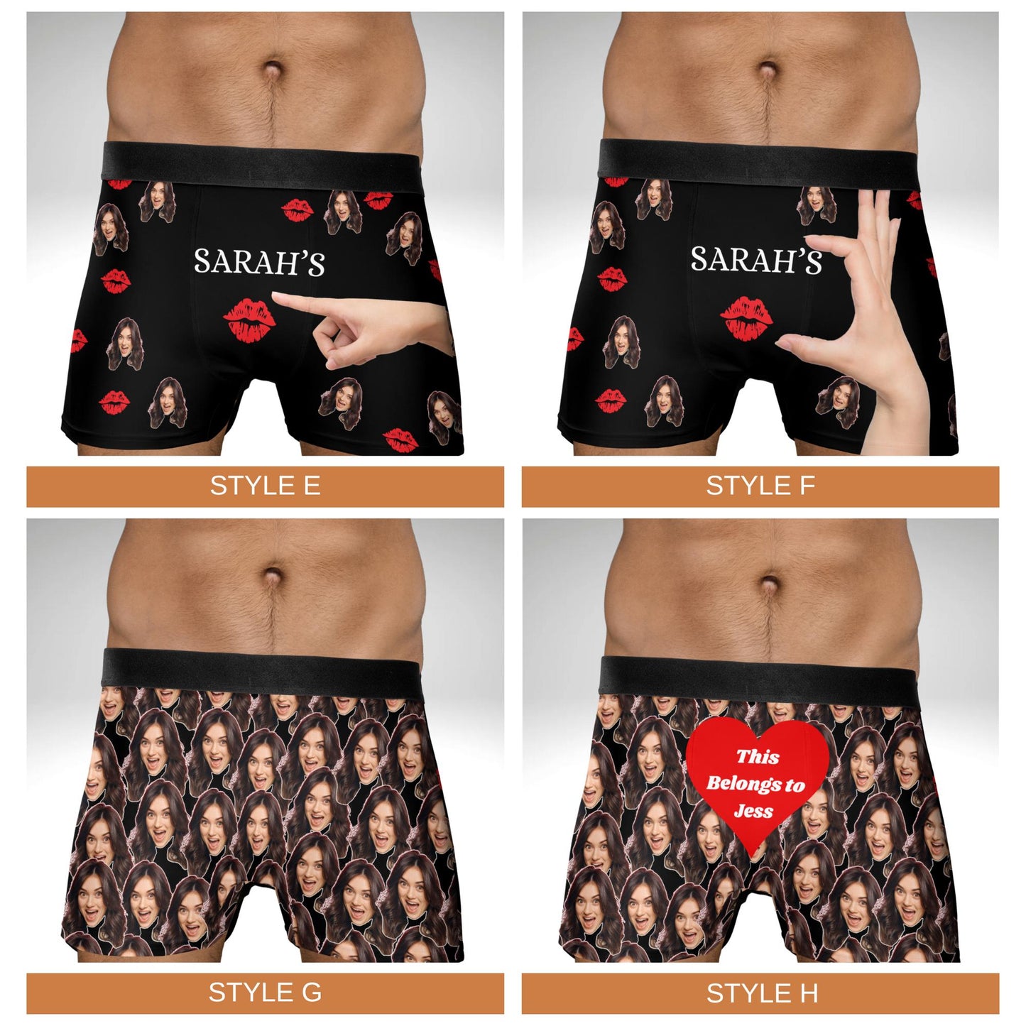 Face Underwear Boxers with Face Custom Underwear Naughty Valentines Day Gift for Him Personalized Boxers Custom Boxers One Year Anniversary