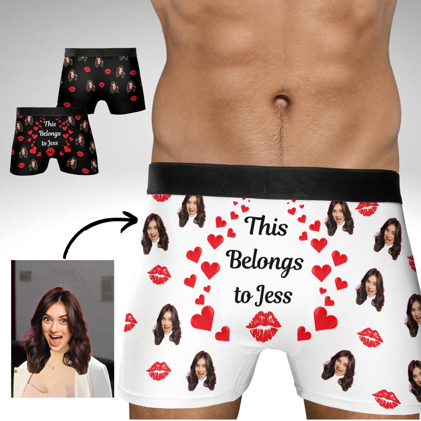 Personalized Photo Gift for Boyfriend Husband Custom Boxer Briefs Face Underwear Custom Men underwear Groom Boxers Birthday Gift for Him