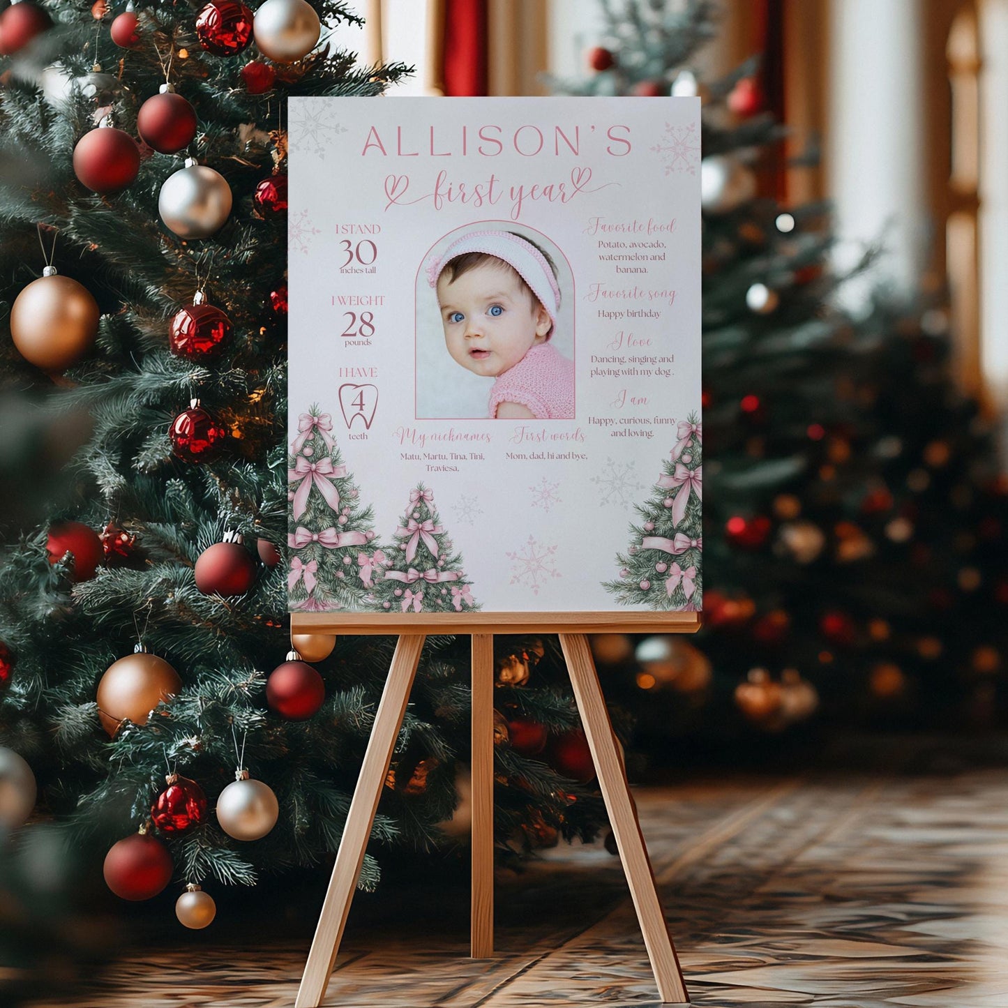 Winter Onederland 1st Birthday Sign, Winter Onederland Birthday Girl Decorations, Milestone Birthday Poster, Editable Template Digital File