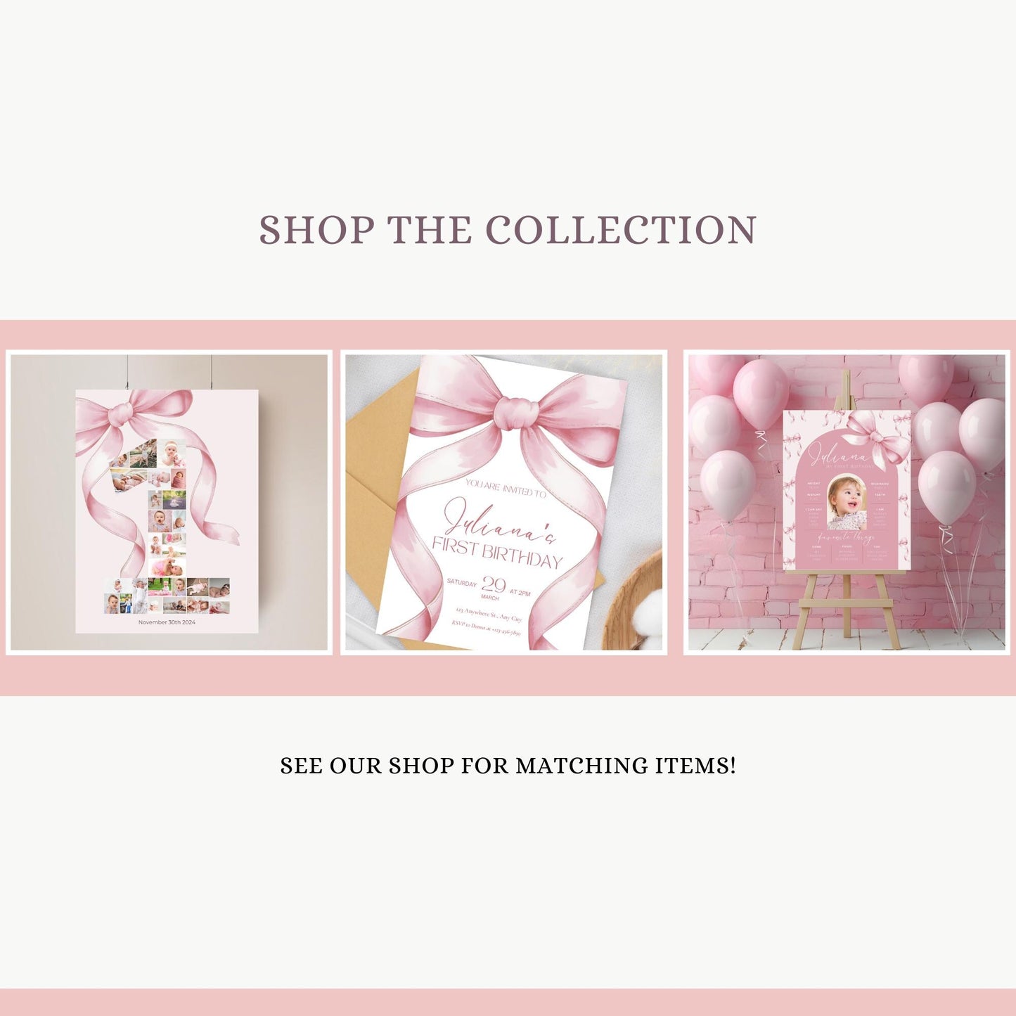 Pink Bow Birthday Invitation 1st Birthday Girls Just Wanna Be ONE First Birthday Invite Pink Bow Invitation Template Coquette Aesthetic