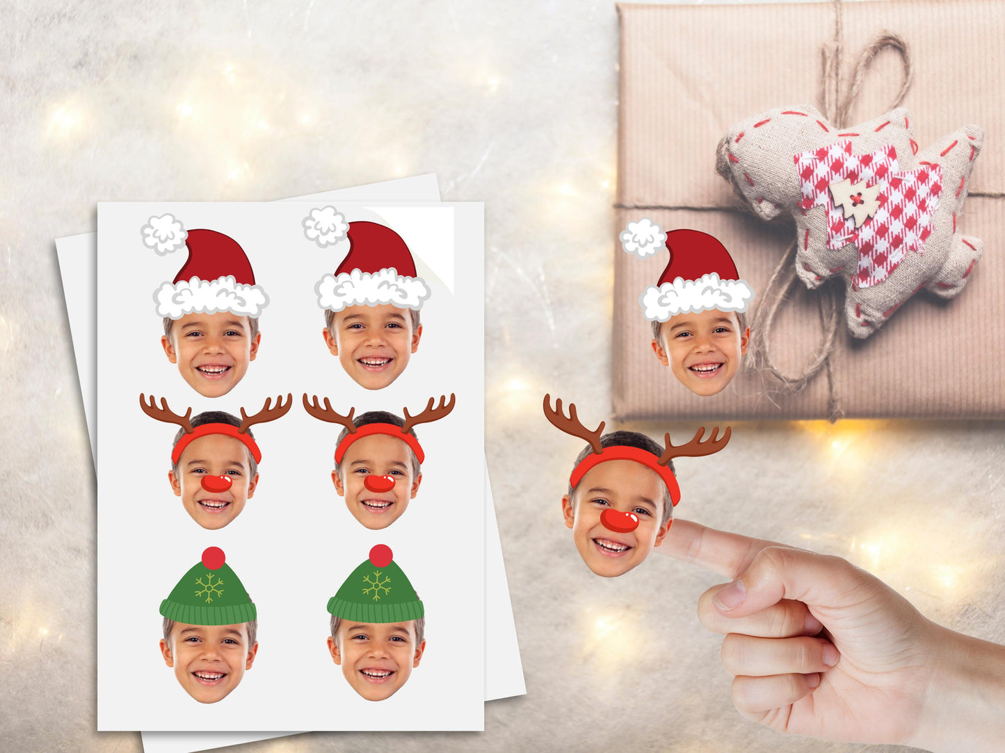 Christmas Present Face Stickers, Present Stickers, Christmas Gift Personalization, Face Sticker, Gift Face Sticker, gift name tag stickers
