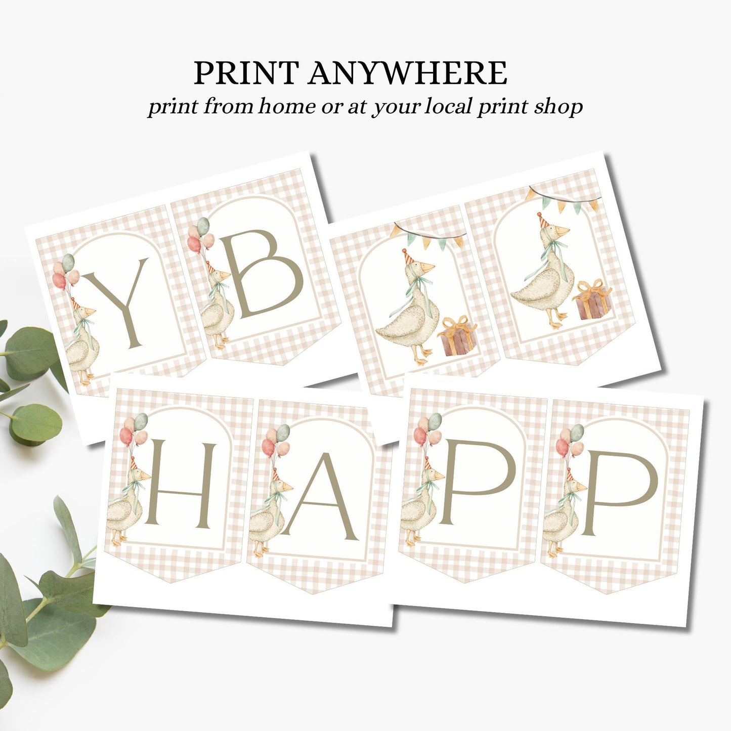 One Silly Goose First Birthday Party Sign Happy Birthday Banner Goose 1st Birthday Bunting Nursery Rhyme Birthday Party Bunting Decor