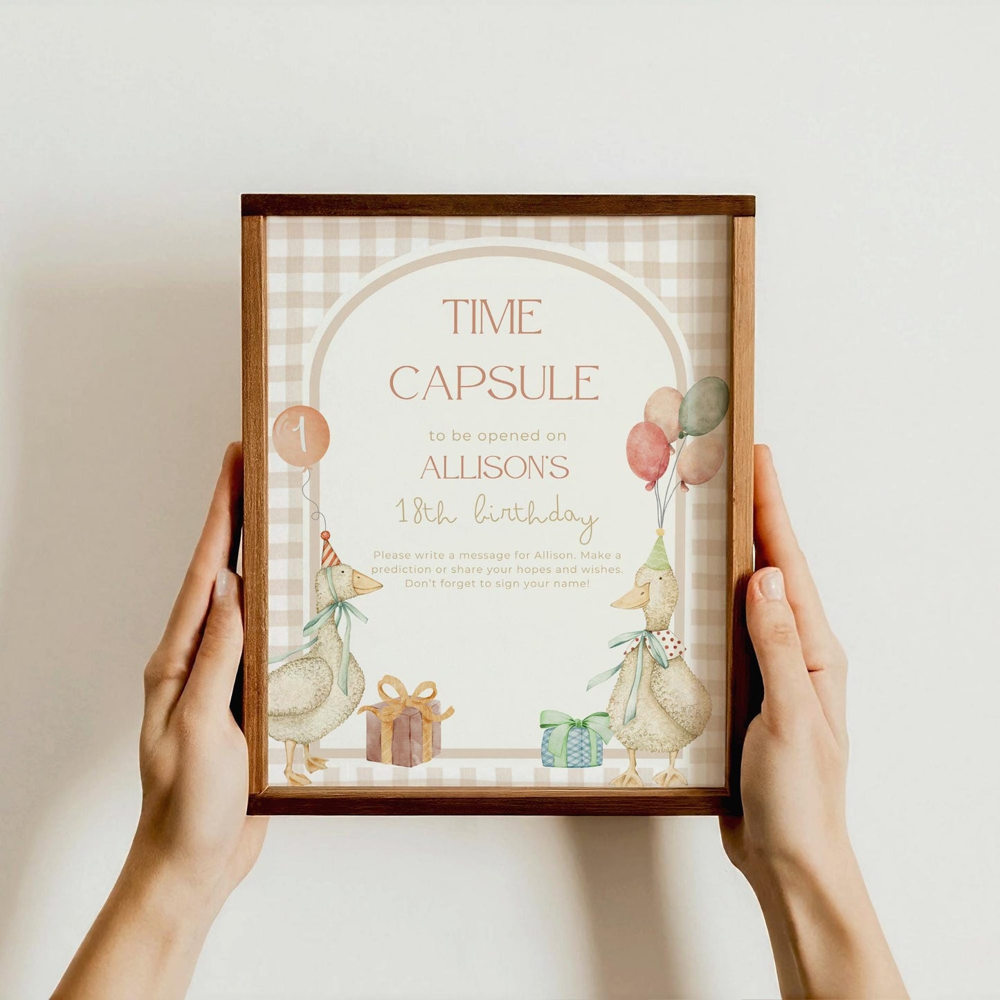 One Silly Goose Birthday Time Capsule Sign Goose Theme First Birthday Party Gender neutral 1st Birthday Goose themed Party Guest Book sign