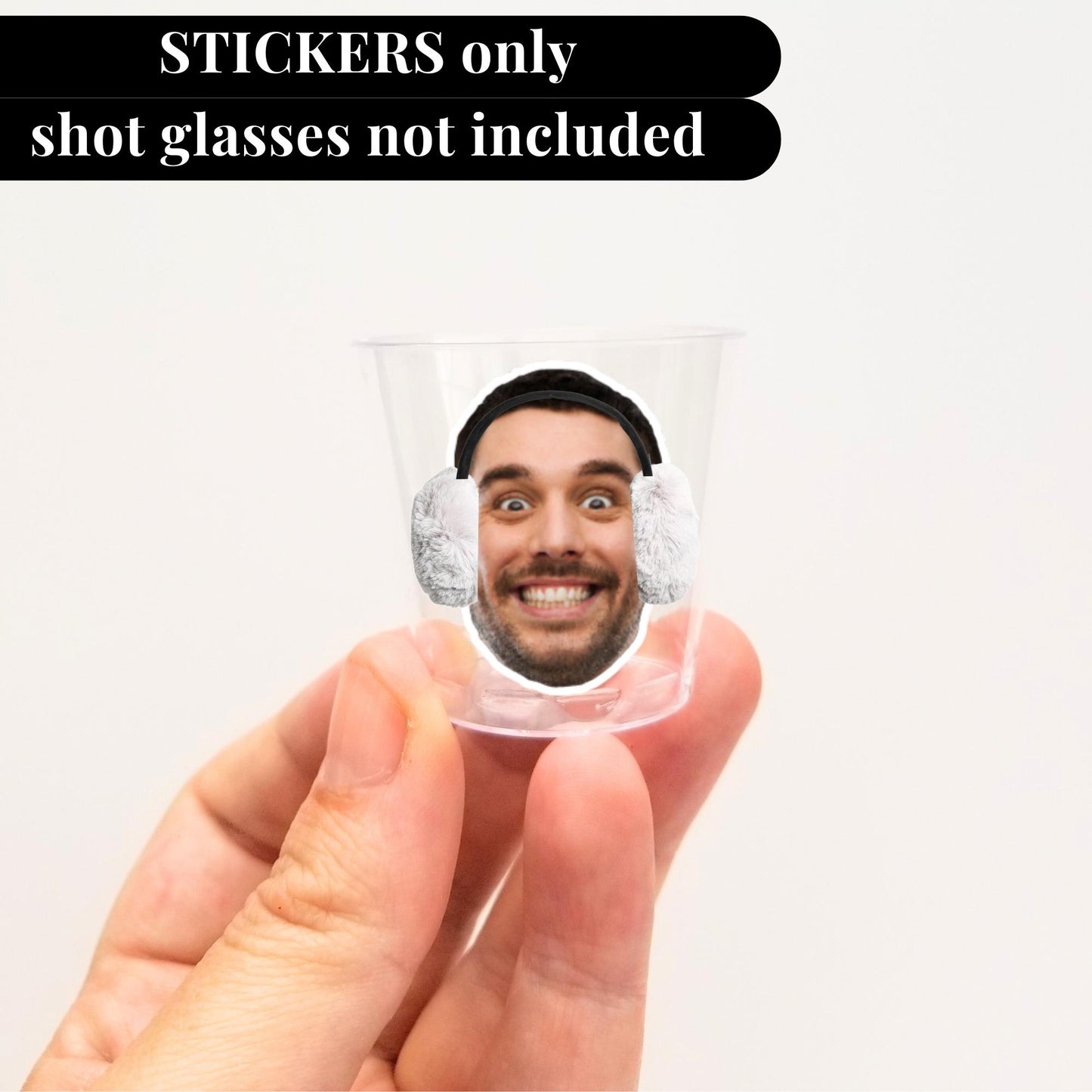 Apres Ski Bachelorette groom face shot glass stickers Snow in Love Party decor Winter Bachelorette Theme Apres Ski Bride Winter Engagement