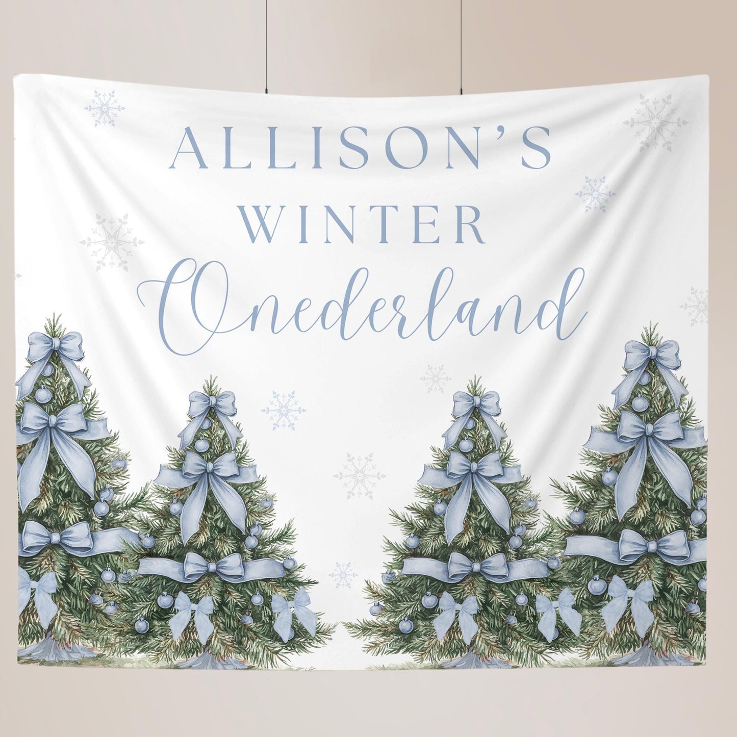 Winter Onederland Birthday Personalized Banner 1st Birthday Winter Wonderland Party Decor Photo Backdrop Winter Custom First Birthday