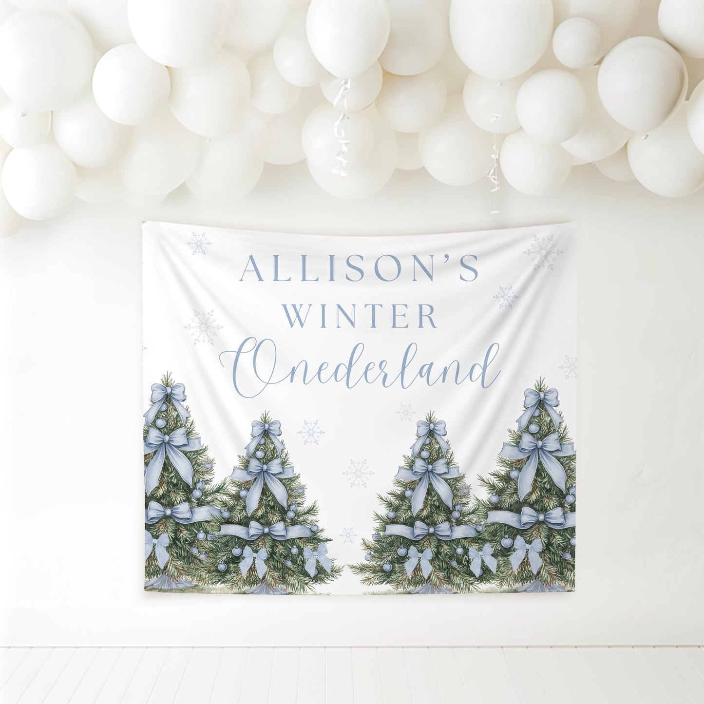 Winter Onederland Birthday Personalized Banner 1st Birthday Winter Wonderland Party Decor Photo Backdrop Winter Custom First Birthday