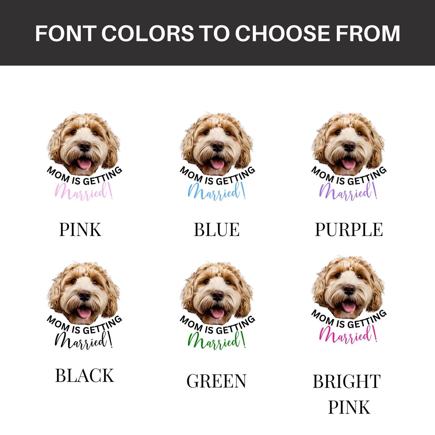 Personalized Dog Face Mom is Getting Married Stickers for cups Bachelorette Party Favors with Dog Bride Decor Custom Face stickers for Hen