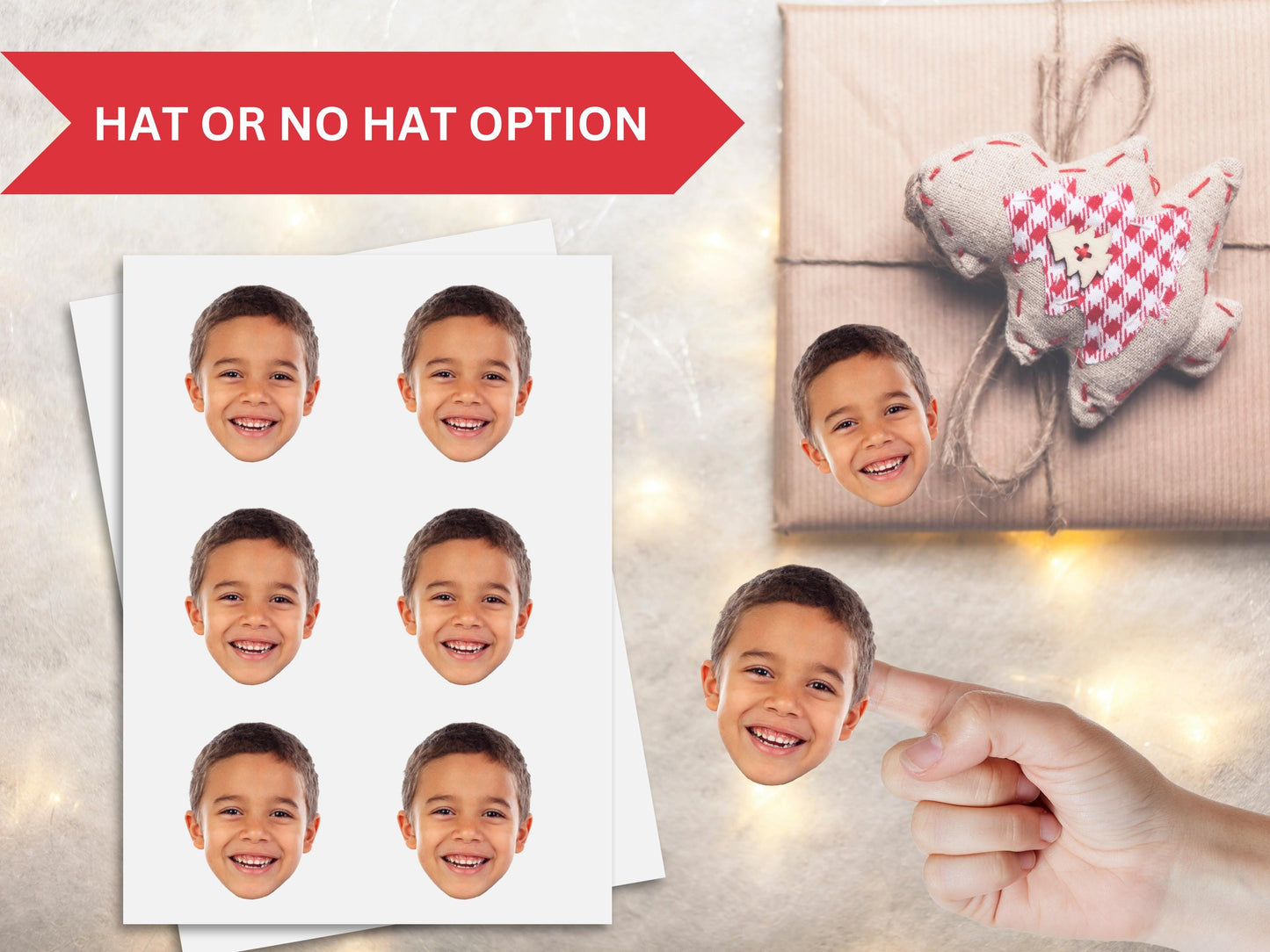 Christmas Present Face Stickers, Present Stickers, Christmas Gift Personalization, Face Sticker, Gift Face Sticker, gift name tag stickers
