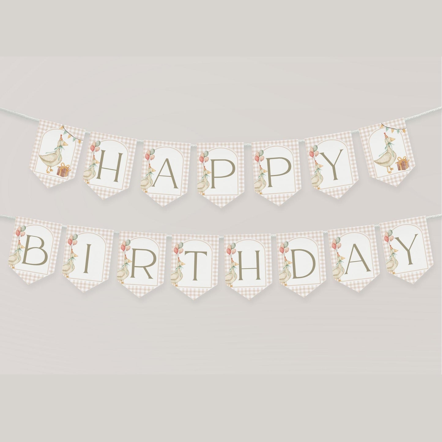 One Silly Goose First Birthday Party Sign Happy Birthday Banner Goose 1st Birthday Bunting Nursery Rhyme Birthday Party Bunting Decor