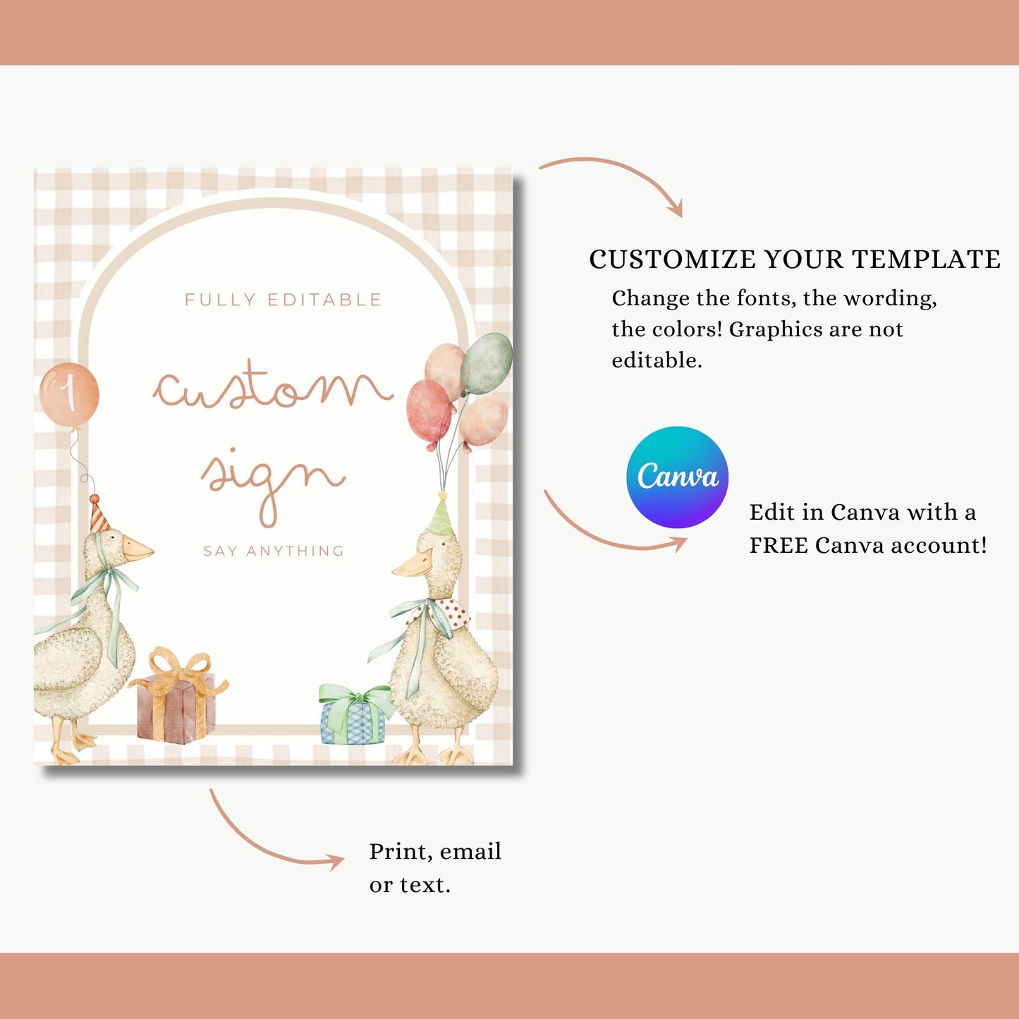 silly goose invite, one silly goose, silly goose party, unique invitations, 1st birthday invite, birthday bundle, boys birthday party, welcome sign, canva template, editable template, first birthday party, girls birthday party, instant download