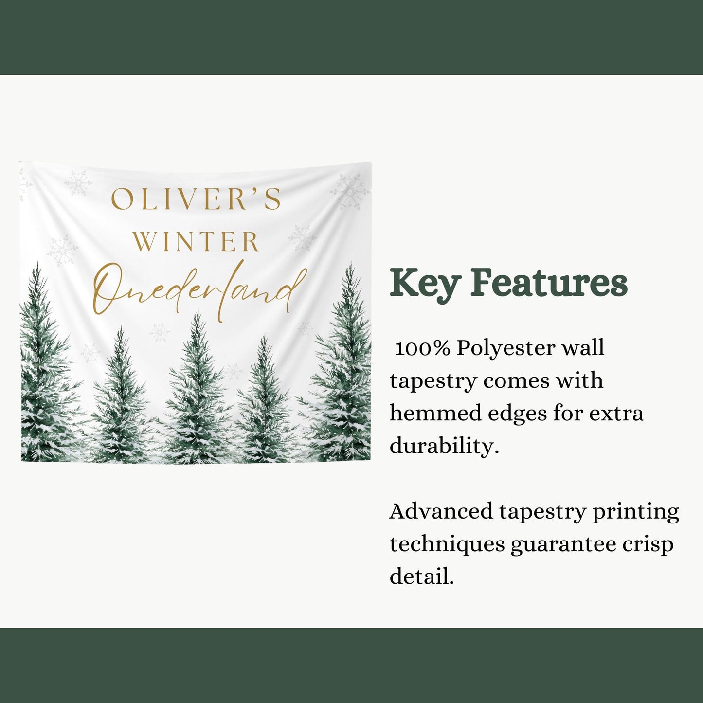 Winter Onederland Birthday Personalized Banner 1st Birthday Winter Wonderland Party Decor Backdrop Winter Custom Snowflake First Birthday