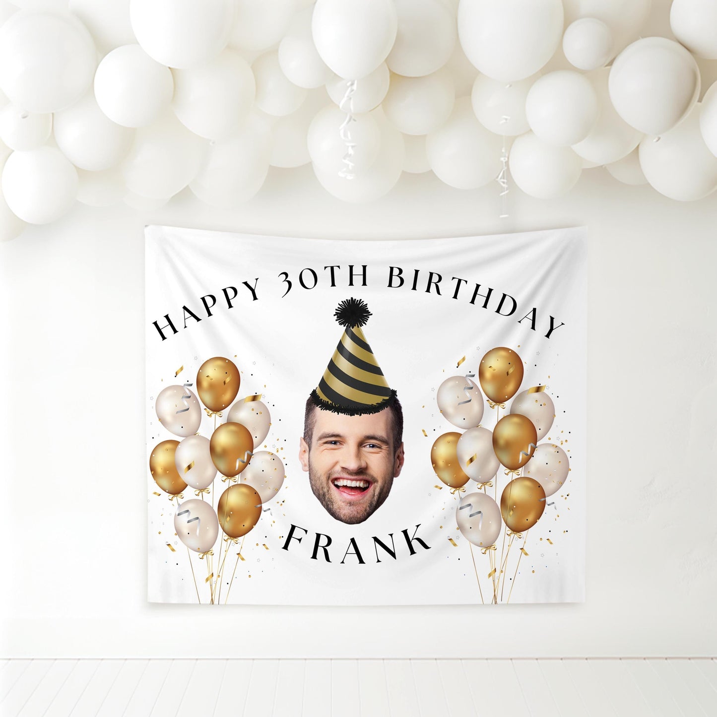 Custom Face Birthday Banner - Personalized Party Decor - Funny Face Cutouts - Custom Photo Banner