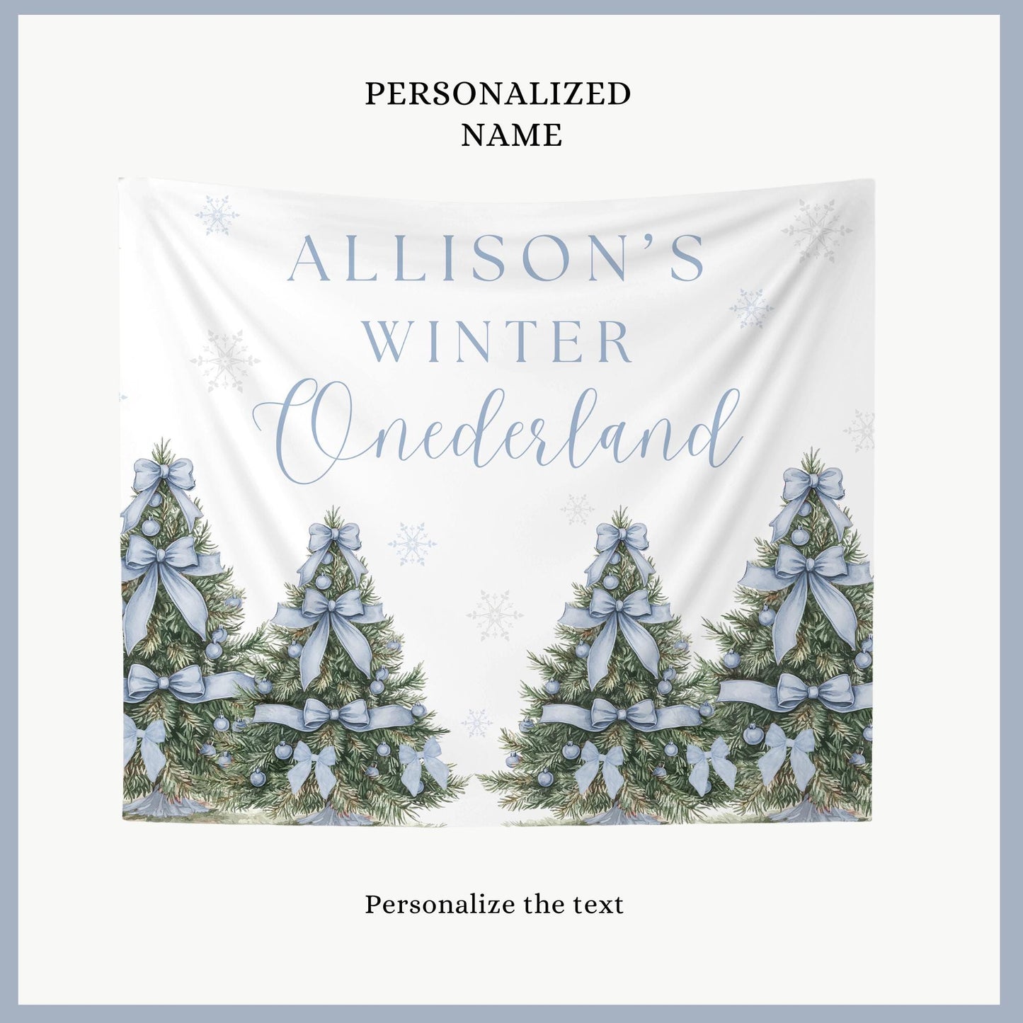 Winter Onederland Birthday Personalized Banner 1st Birthday Winter Wonderland Party Decor Photo Backdrop Winter Custom First Birthday
