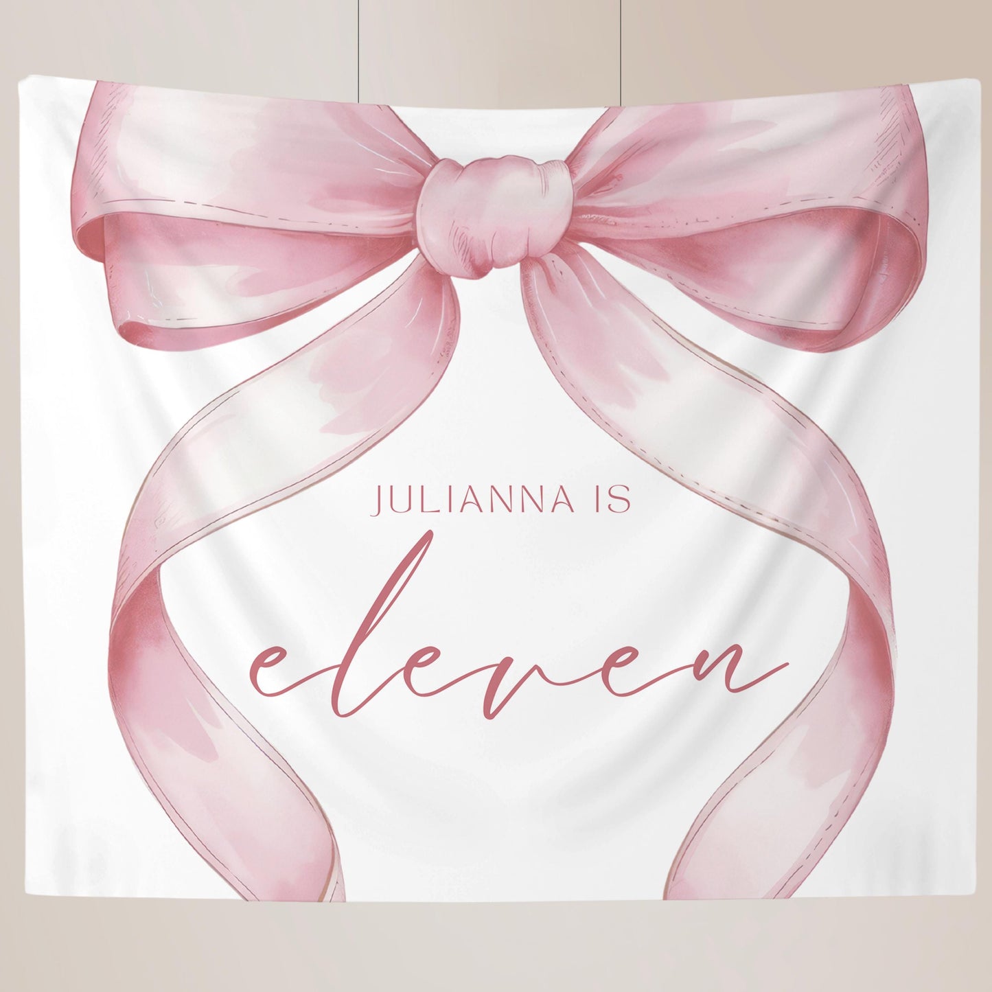 11 Year Old Girl Birthday custom Banner Pink Coquette 11th Birthday Girl eleventh Pink Bow Birthday Tween Birthday Party photo Backdrop