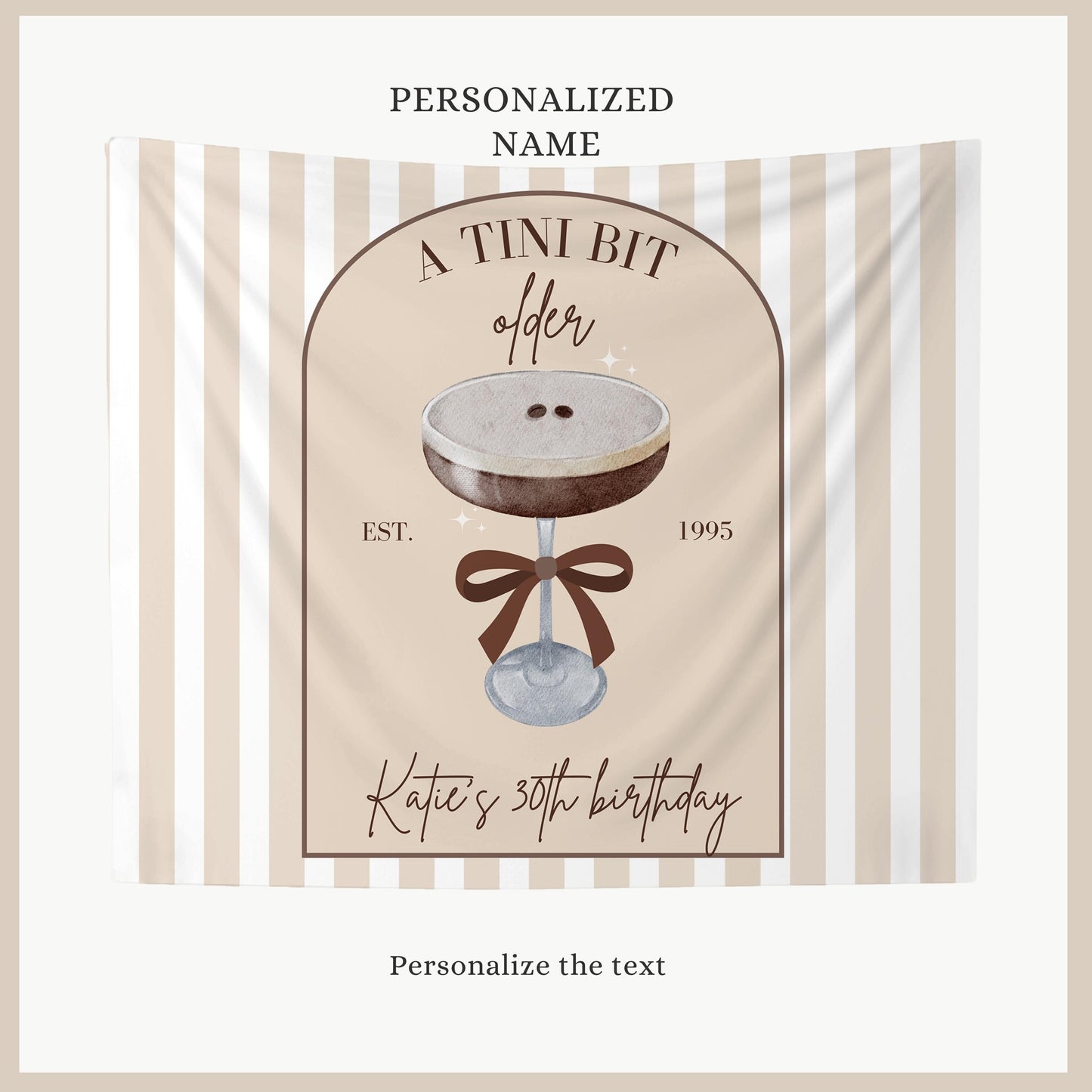 Tini Bit Older Birthday Banner Espresso Martini Party Backdrop Dirty 30 Decorations Dirty Martini Personalized Party Decor Coquette Martini