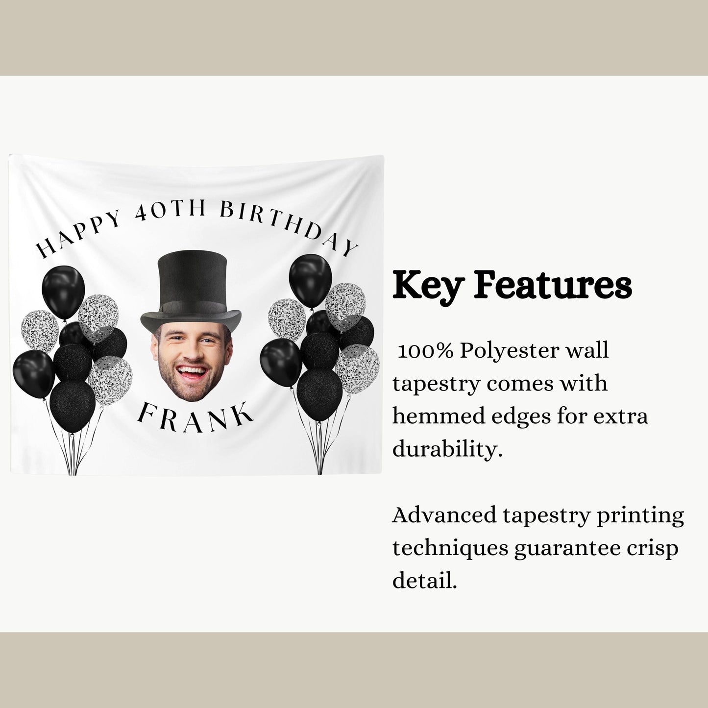 Funny Custom Face Birthday Banner - Personalized Party Decor - Unique Face Cutouts - Custom Photo Decorations