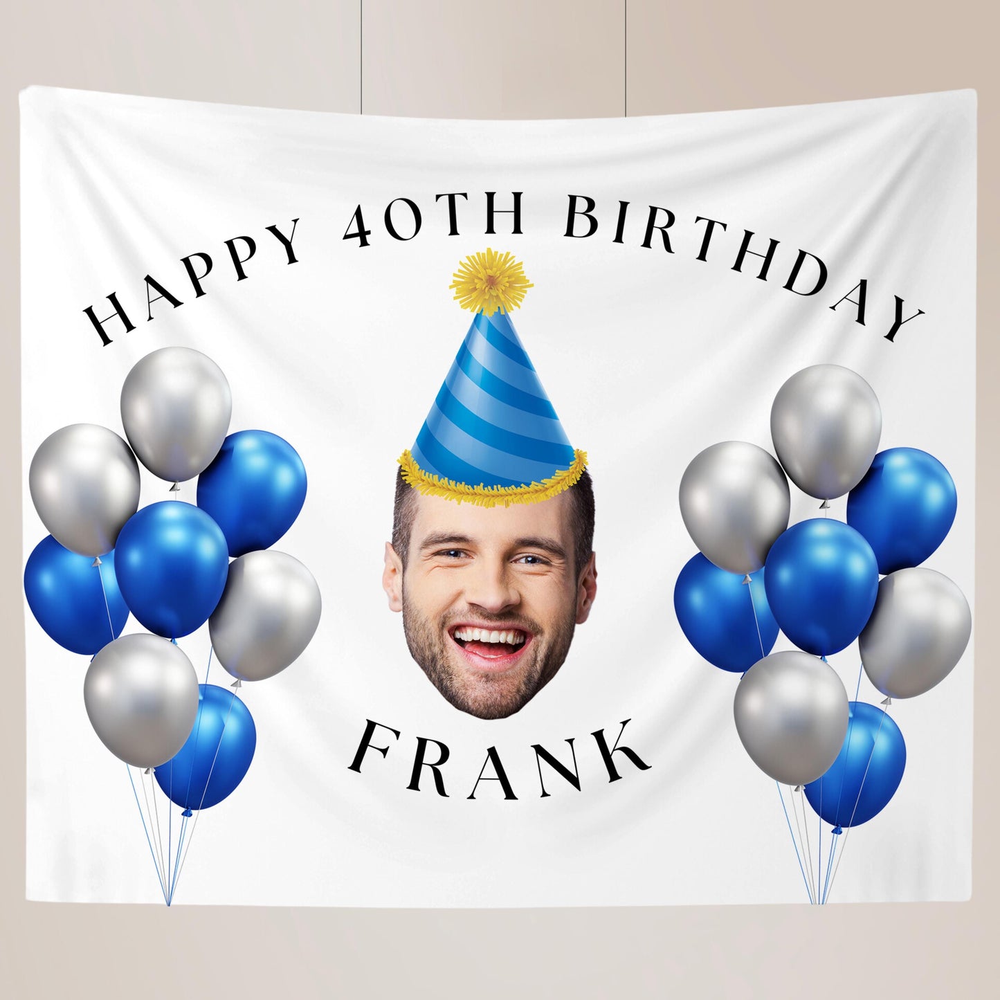Custom Face Birthday Banner with Photo Fiesta Birthday Sign Big Head Funny Birthday Decor 30th Birthday Banner with Name Custom Face Cutout