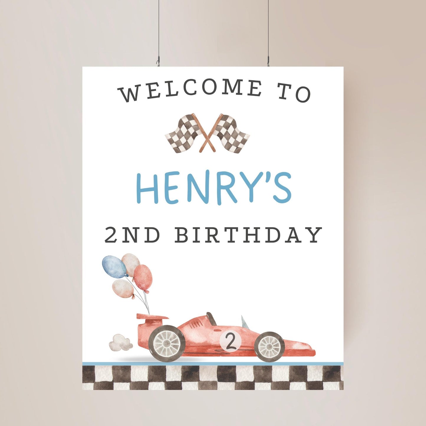 Two Fast Birthday Personalized Banner 2nd Birthday Racecar Party Decor Photo Backdrop Racing Custom Banner Two Fast Two Curious Wall Decor