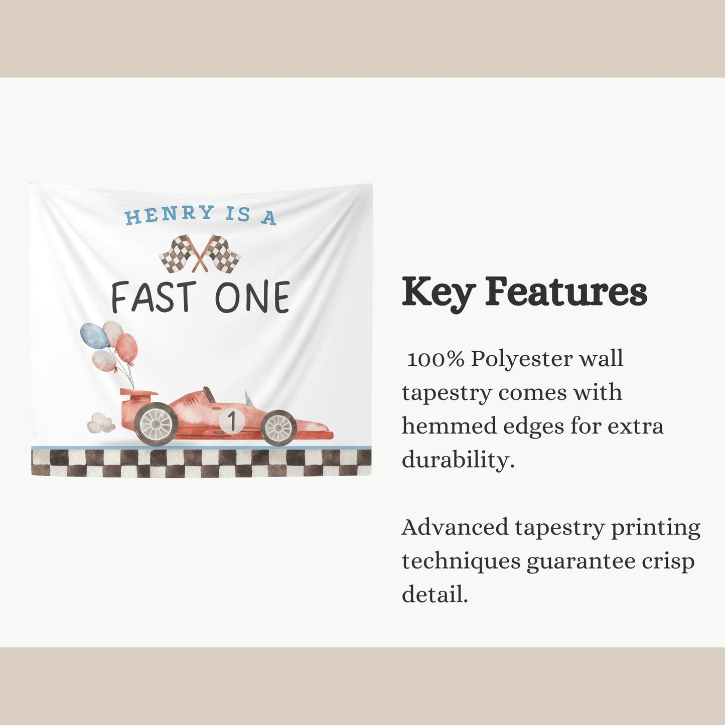 Fast One Birthday Personalized Banner 1st Birthday Racecar Party Decor Photo Backdrop Racing Custom Banner first lap down Wall Decor