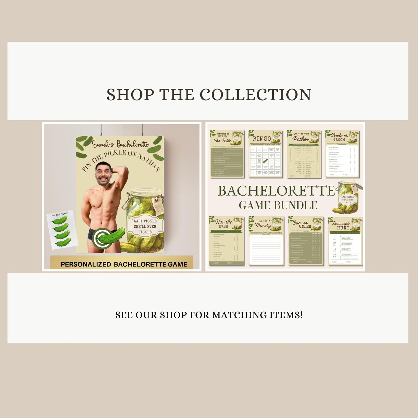 Pickle theme bachelorette Party Custom Banner Last Pickle She'll ever Tickle personalized decor sign Pickle Decorations Pickle Ball Bach
