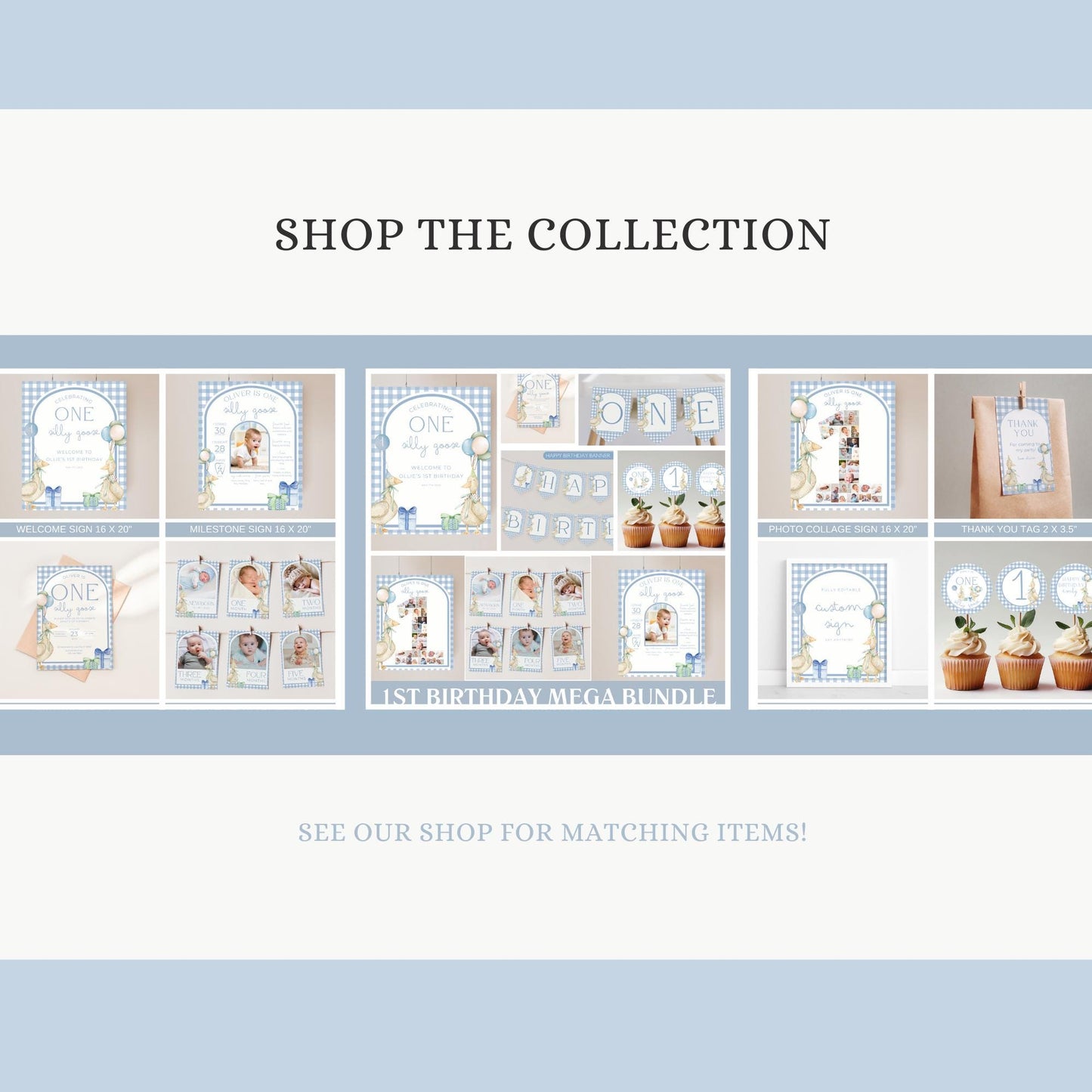 One Silly Goose Birthday Invite Blue Boy First Birthday 1st Birthday Silly Goose Decor Editable Invitation Nursery Rhyme Birthday