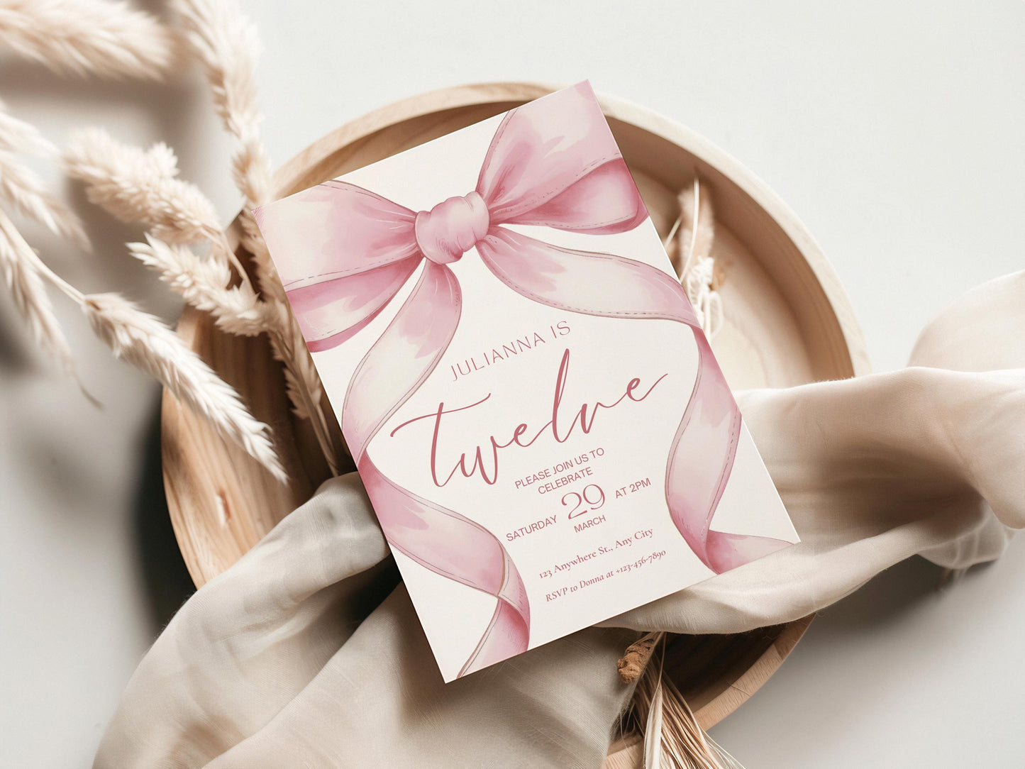 Pink Bow Birthday Personalized Banner 1st Birthday Pink Coquette Party Decor Photo Backdrop Ribbon Custom Banner First Birthday Ideas