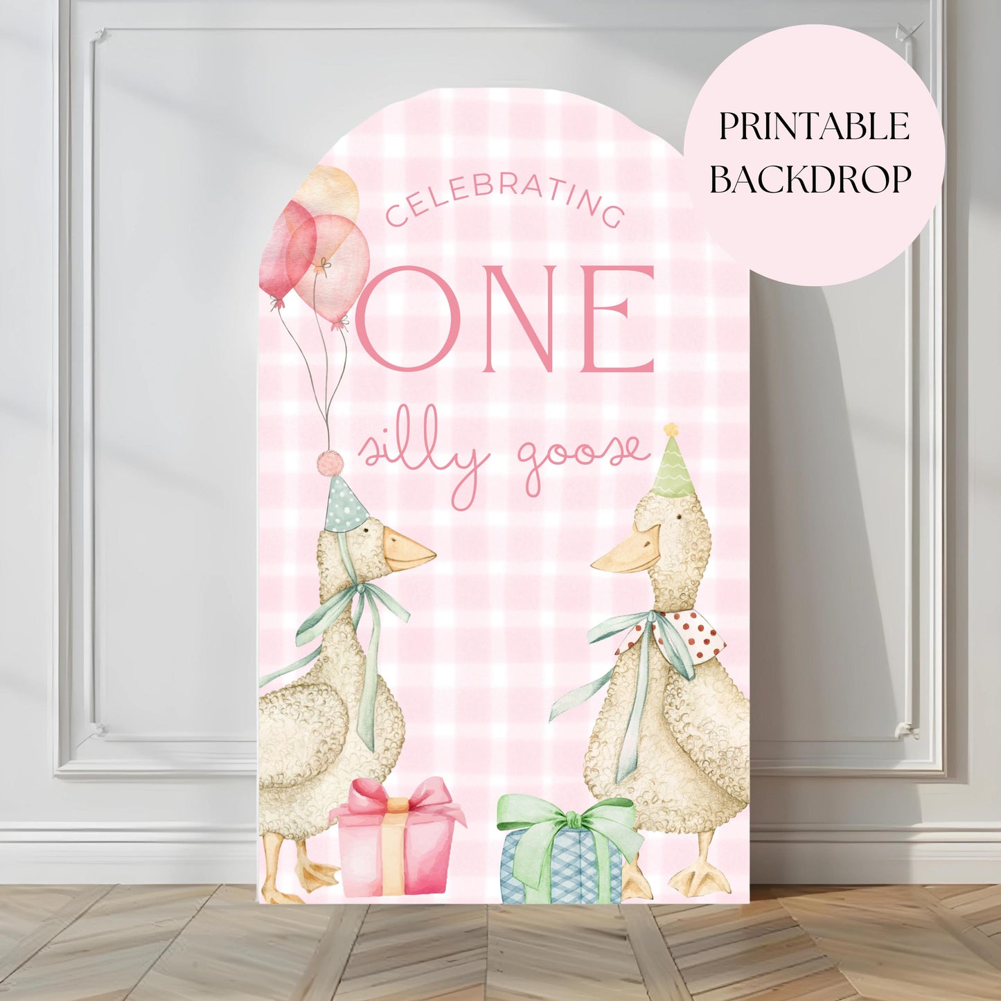 One Silly Goose Birthday Arch Background Goose First Birthday Party Decor Balloon Arch Backdrop One Silly Goose 1st Birthday Photo Backdrop