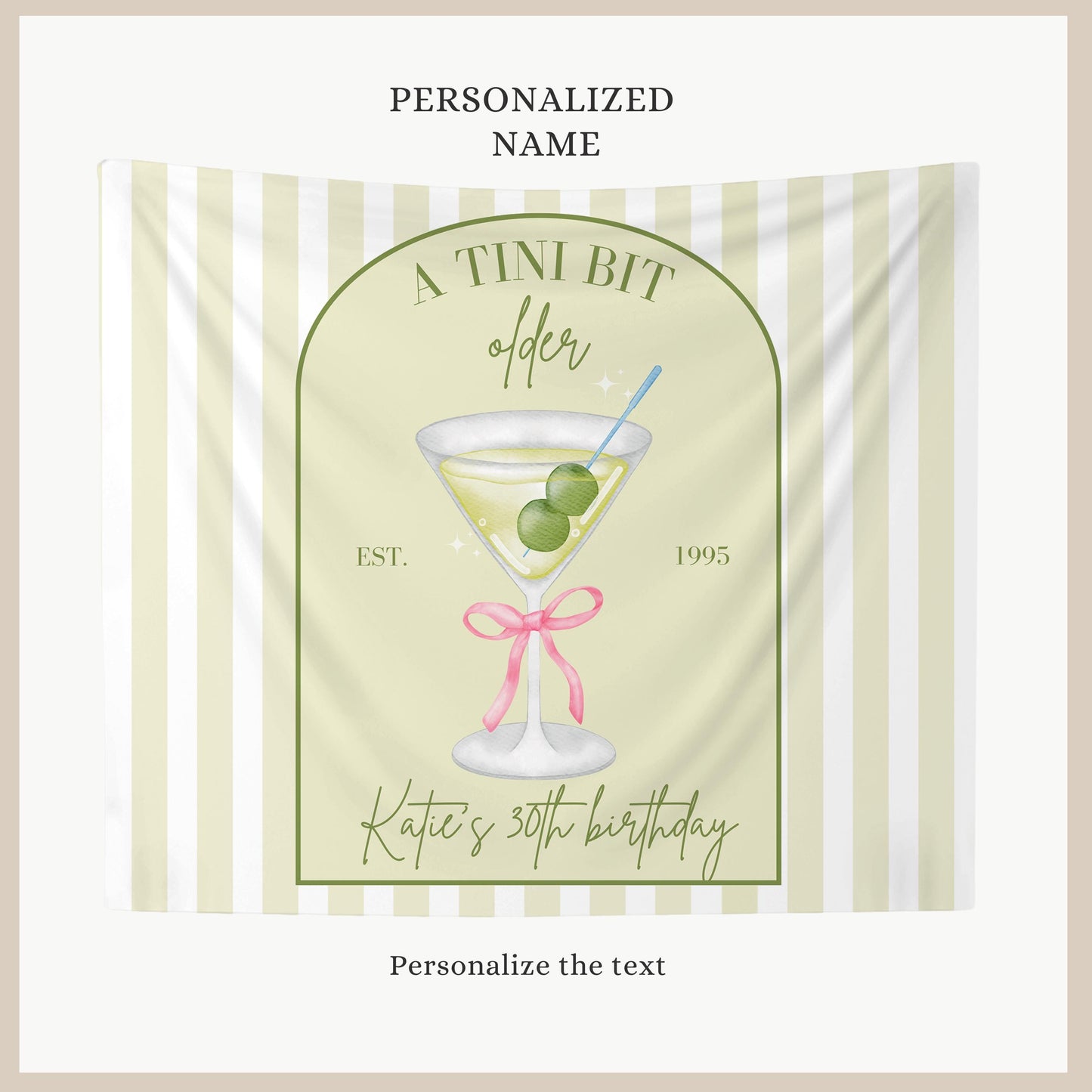 Tini Bit Older Birthday Banner Dirty Martini Party Backdrop Dirty 30 Decorations Dirty Thirty Personalized Party Decor Coquette Martini