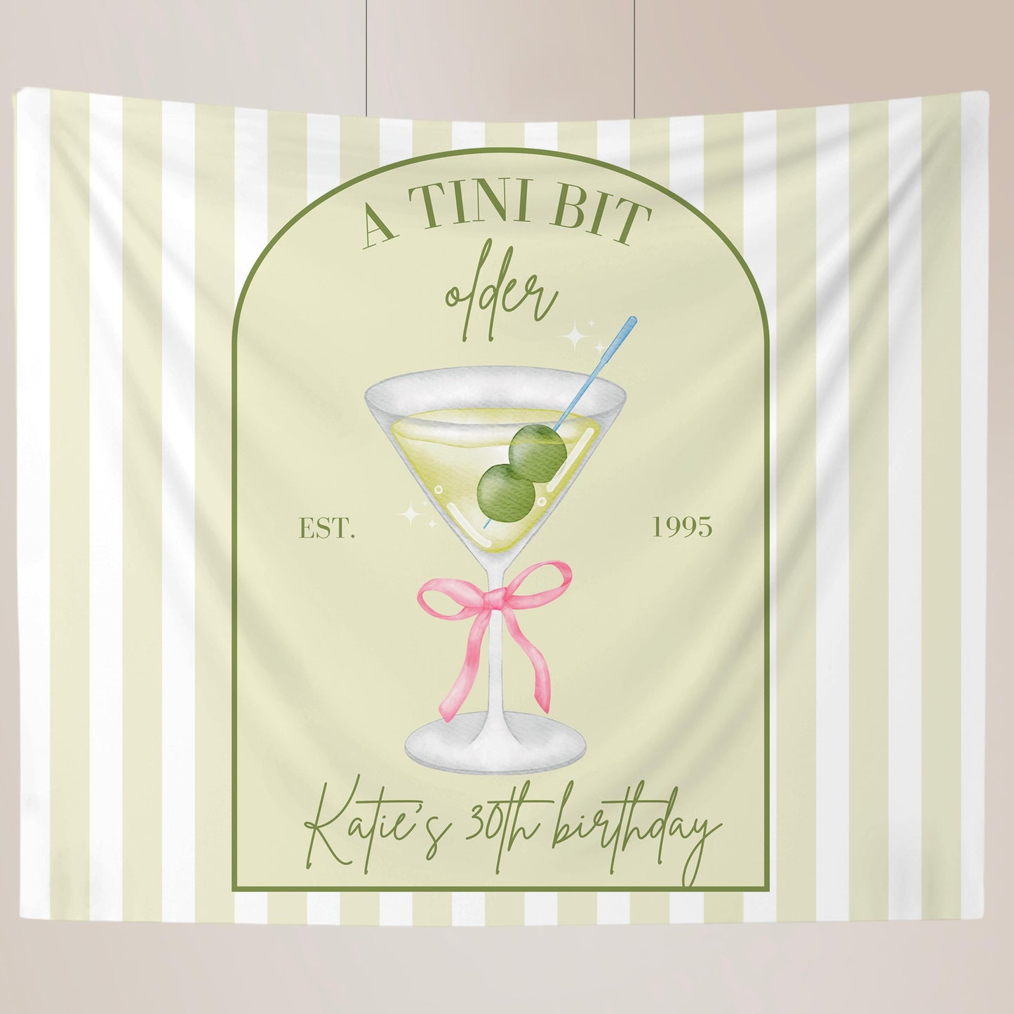 Tini Bit Older Birthday Banner Dirty Martini Party Backdrop Dirty 30 Decorations Dirty Thirty Personalized Party Decor Coquette Martini