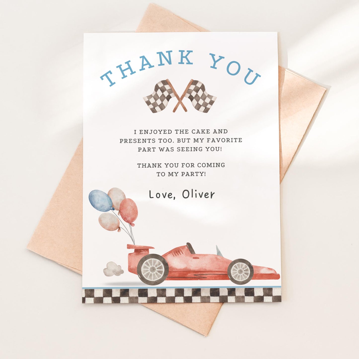 Racecar Birthday Thank you Card Two Fast themed Racecar Birthday Favor Tags Editable Template Fast One Party First Lap Down decor Racing