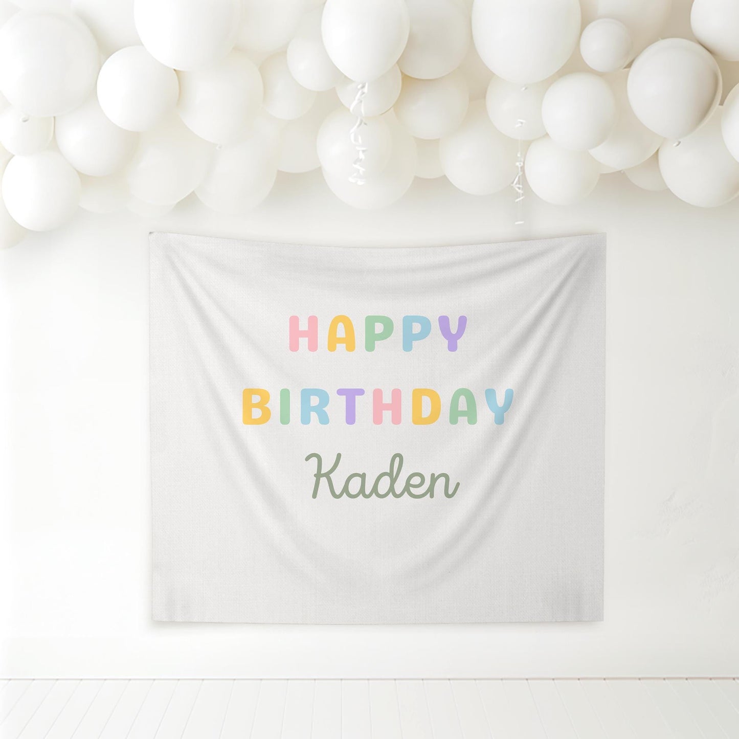 Personalized Birthday Name Flag Custom Birthday Banner Fabric Sign Fabric Birthday Sign Birthday Decor Hanging Linen Backdrop Welcome Sign