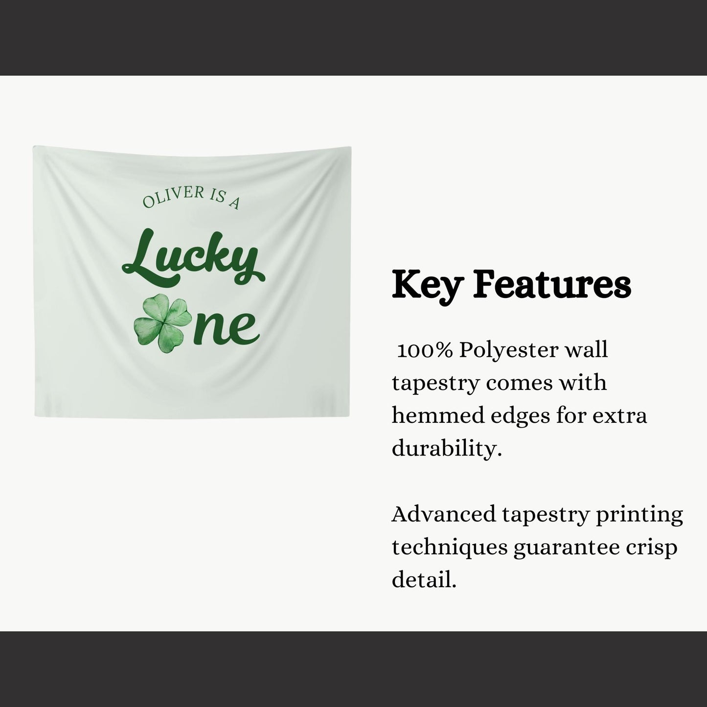 Lucky One Birthday Personalized Banner 1st Birthday St. Patricks Birthday Party Decor Photo Backdrop Shamrock Custom Banner First Birthday