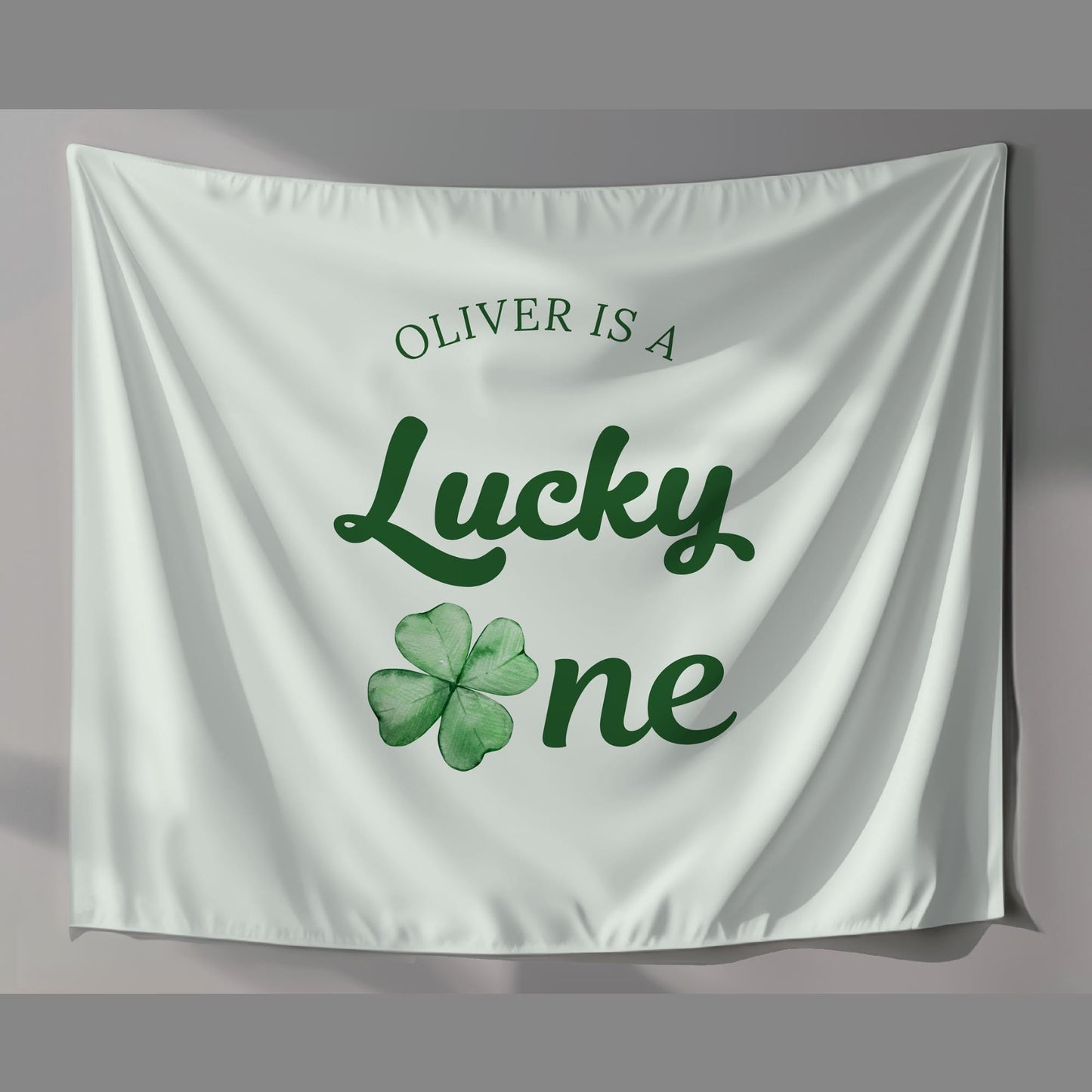 Lucky One Birthday Personalized Banner 1st Birthday St. Patricks Birthday Party Decor Photo Backdrop Shamrock Custom Banner First Birthday